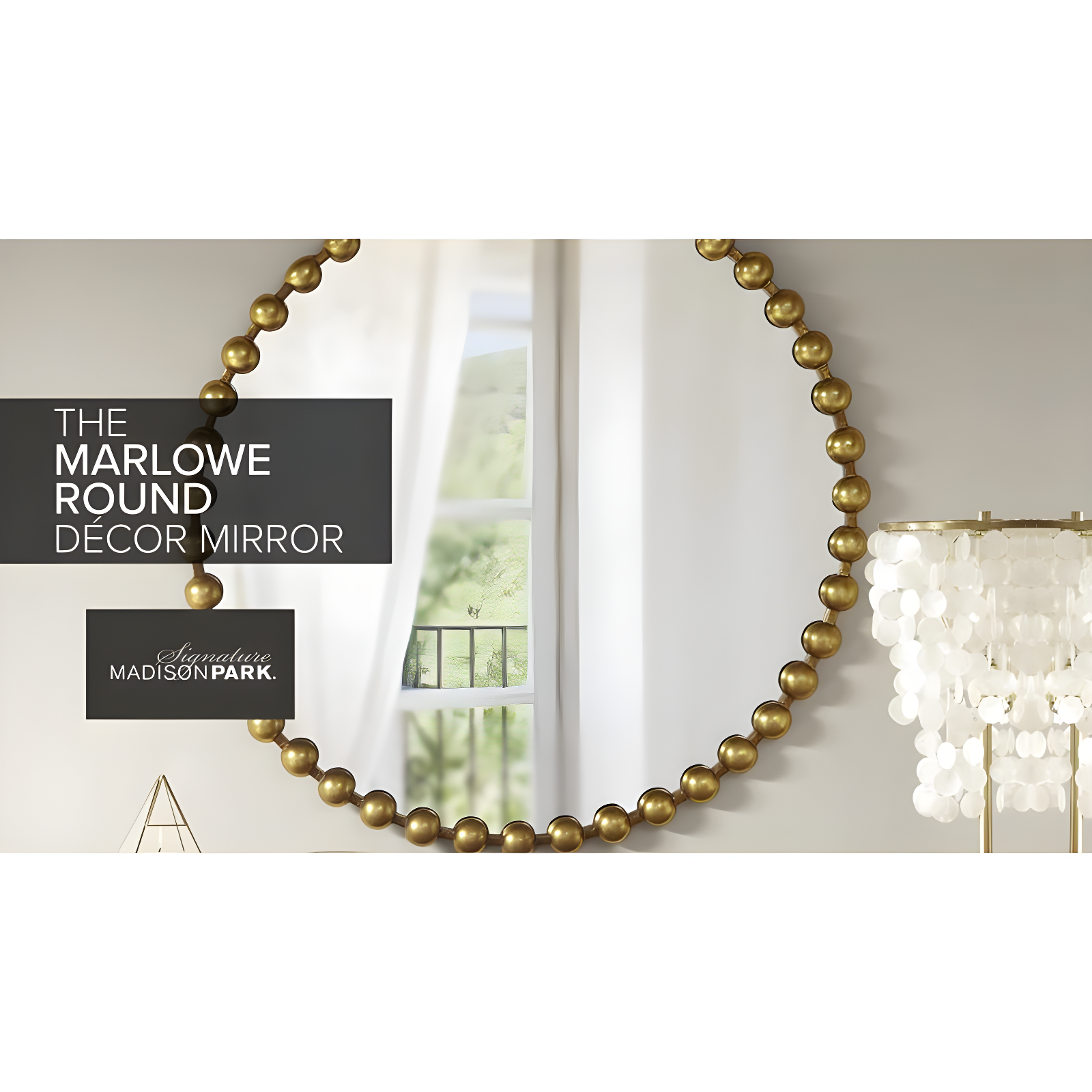 Marlowe Beaded Round Metal Wall Mirror