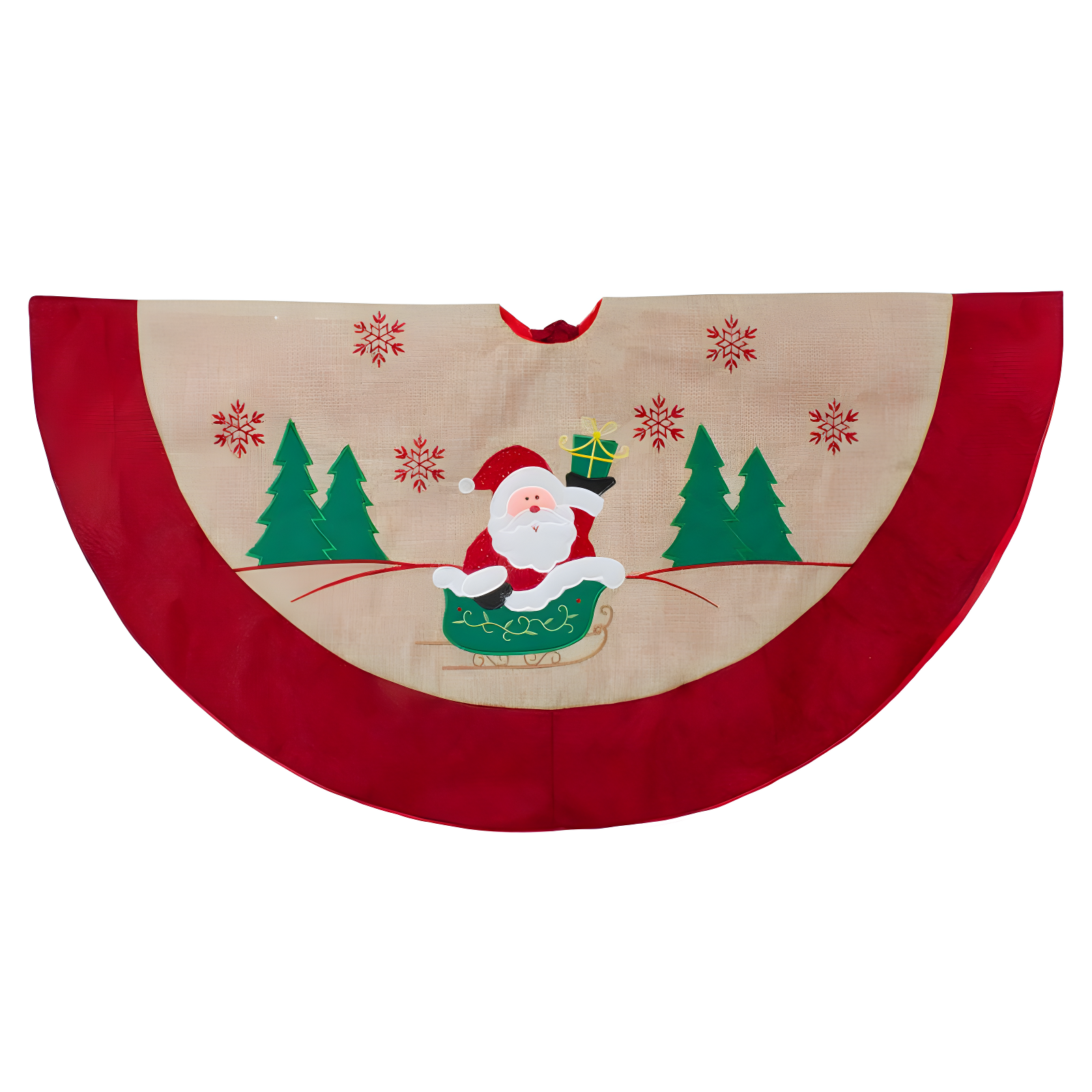 Northlight Santa Claus in Sleigh Embroidered Christmas Tree Skirt - 36"
