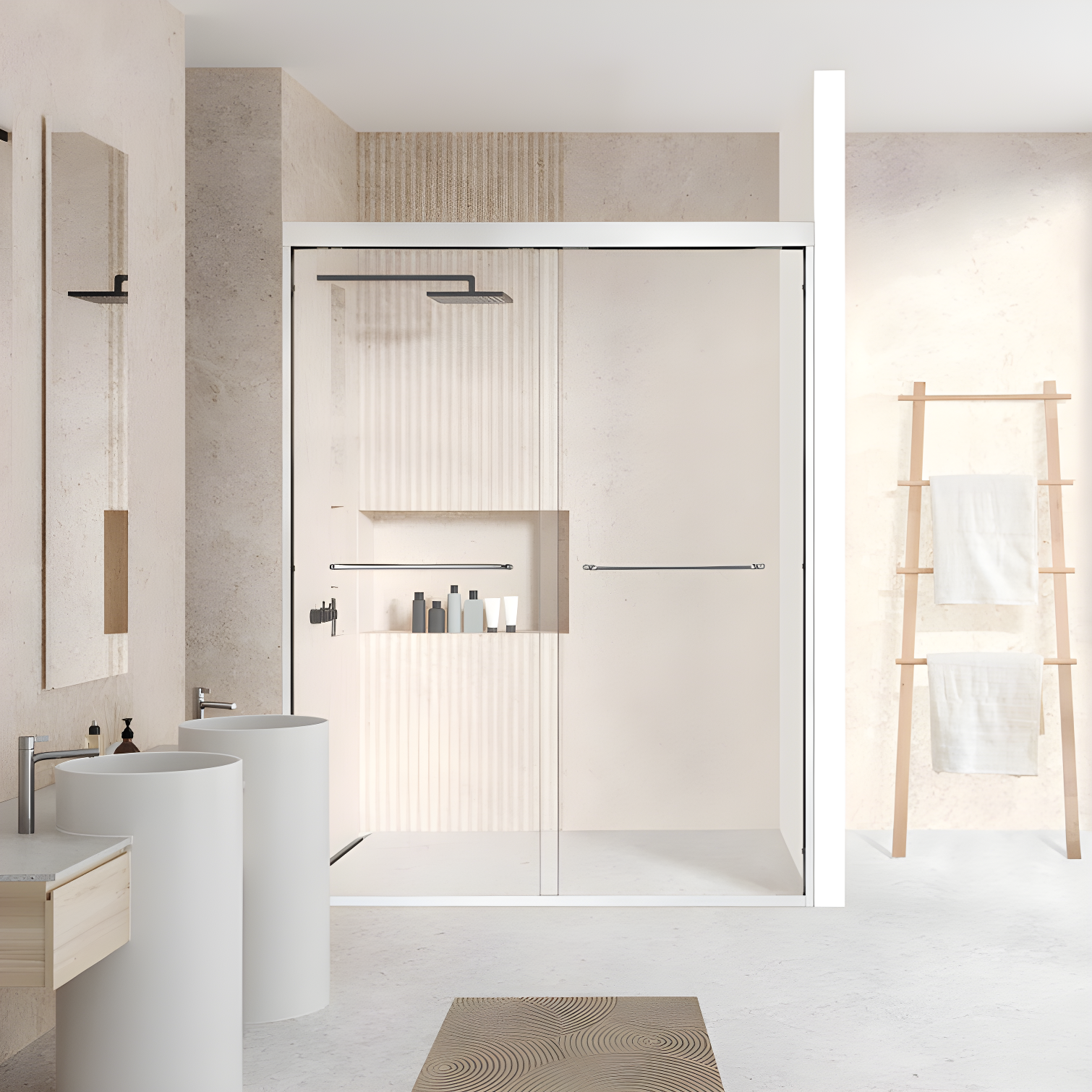 Ennis 60" W x 76" H By Pass Framed Shower Door with Clear Glass
