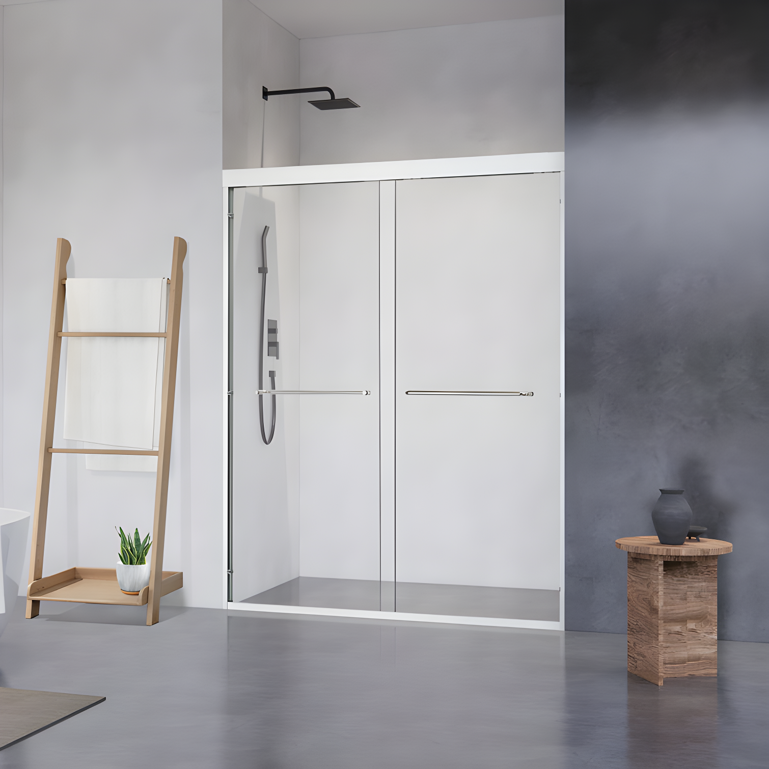 Ennis 60" W x 76" H By Pass Framed Shower Door with Clear Glass