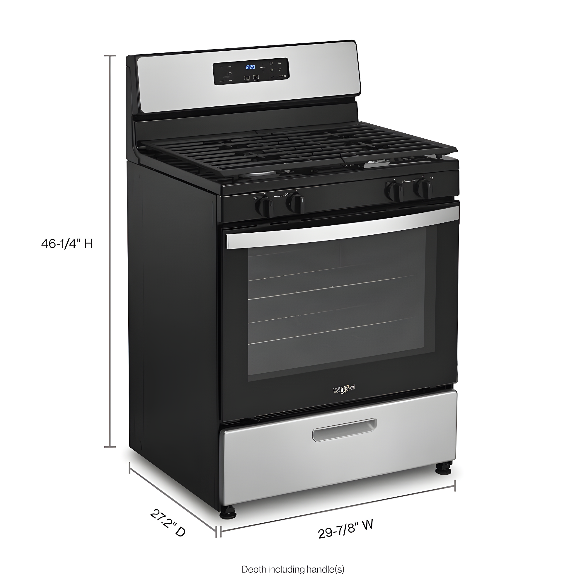 WHIRLPOOL WFG320M0MS 30" FREE STANDING GAS RANGE Stainless Steel