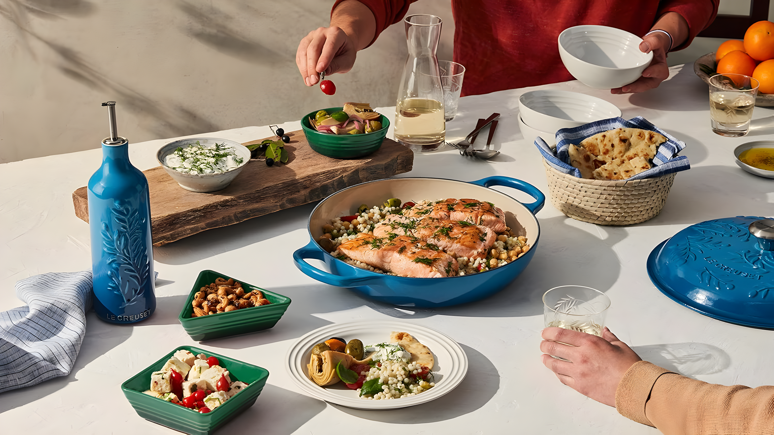 Le Creuset Le Creuset Signature Enameled Cast Iron Olive Branch Collection with Embossed Lid