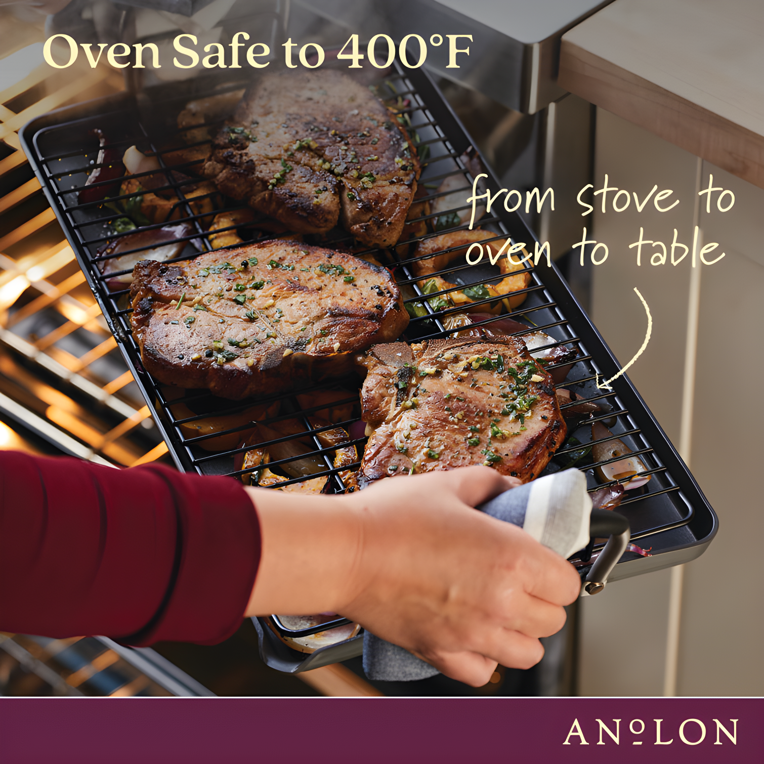 Anolon Advanced Home Hard Anodized Nonstick Double Burner Griddle, 10 Inch X 18 Inch