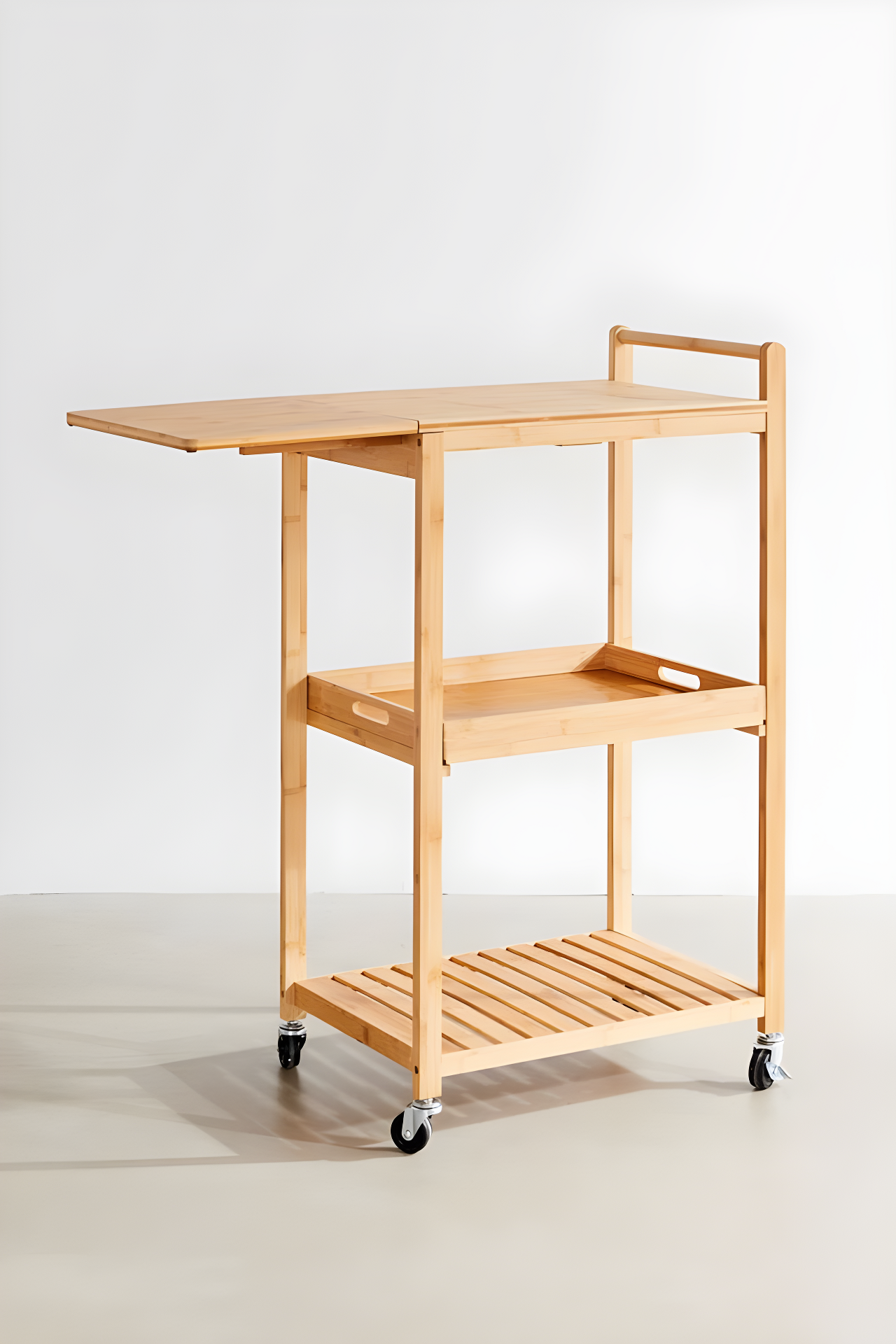 Bamboo Rolling Kitchen Cart