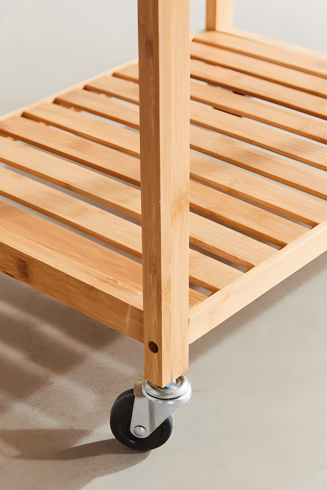 Bamboo Rolling Kitchen Cart