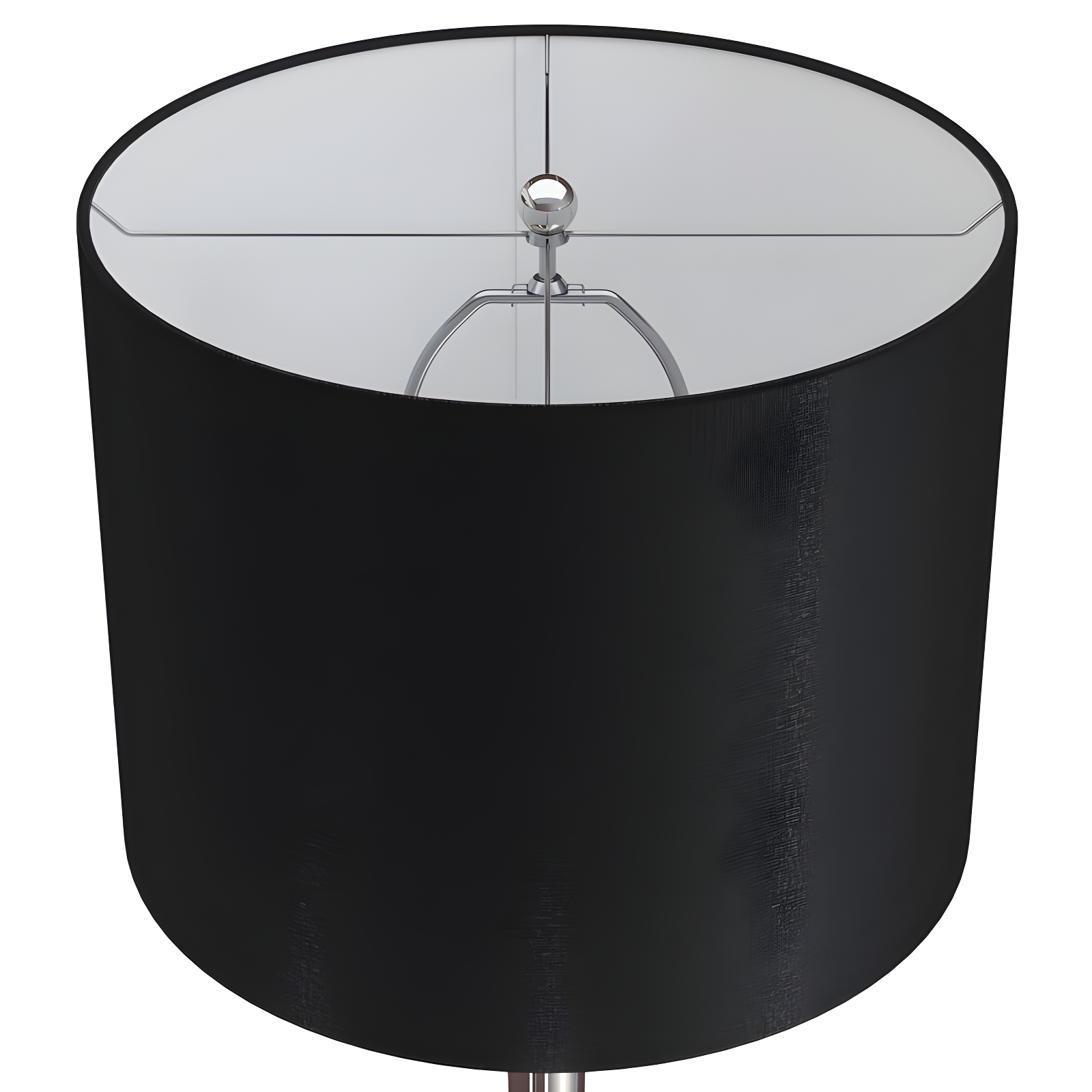 LumiSource (Set of 2) Lenuxe 24" Contemporary Metal Table Lamps Polished Nickel with Black Silk-like Shade from Grandview Gallery