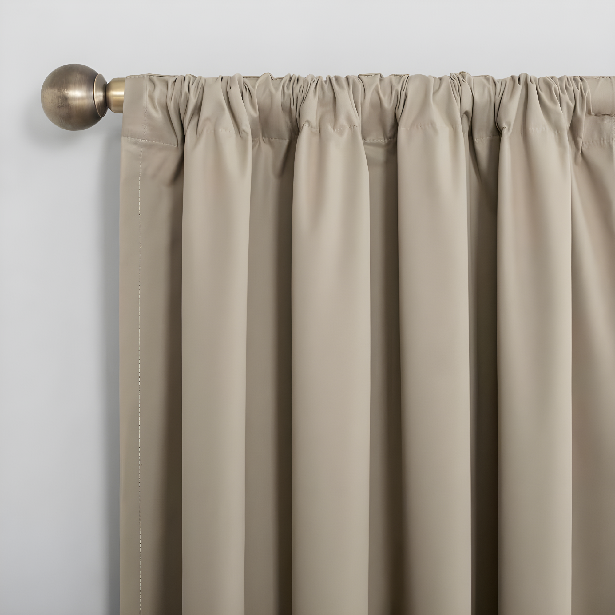40"x63" Sun Zero 100% Blackout Cyrus Thermal Back Tab Curtain Panel Beige: Modern Solid Indoor Polyester Drapery