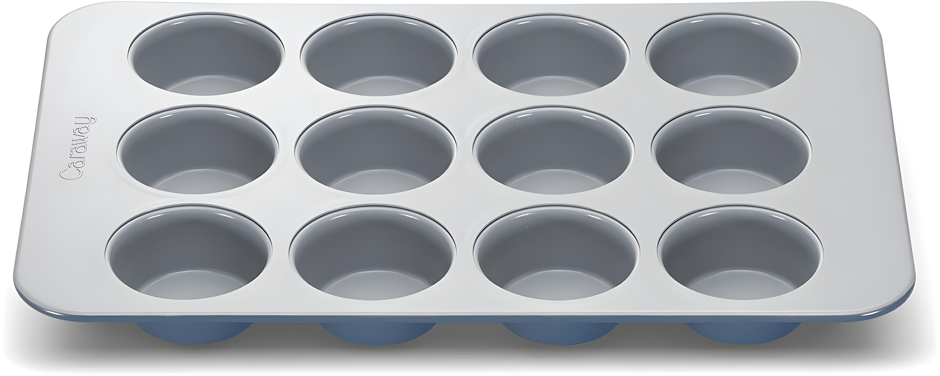 Caraway Home 10.04" Nonstick Ceramic Muffin Pan Slate: Aluminized Steel Cupcake Tin, Hand Wash, 1-Year Warranty