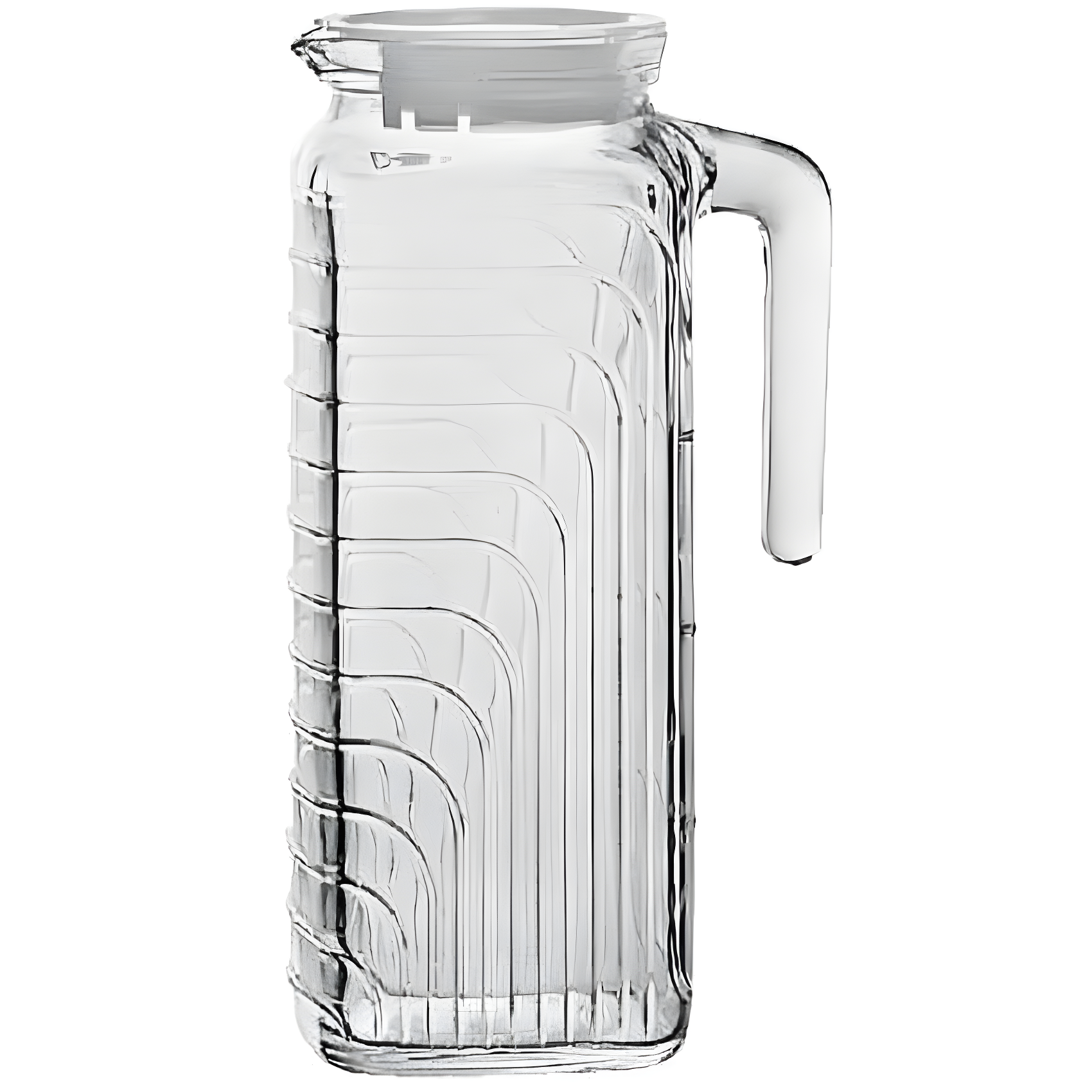 Bormioli Rocco Gelo Glass Jug/Pitcher with Lid, 41-Ounce, White Lid, , Beverage Server, White Lid