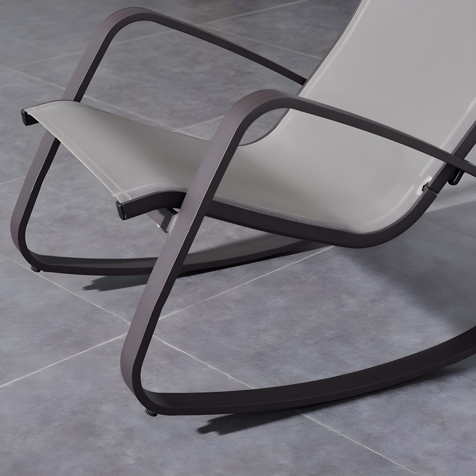 Modway Traveler Mesh Fabric & Aluminum Patio Rocker in Black