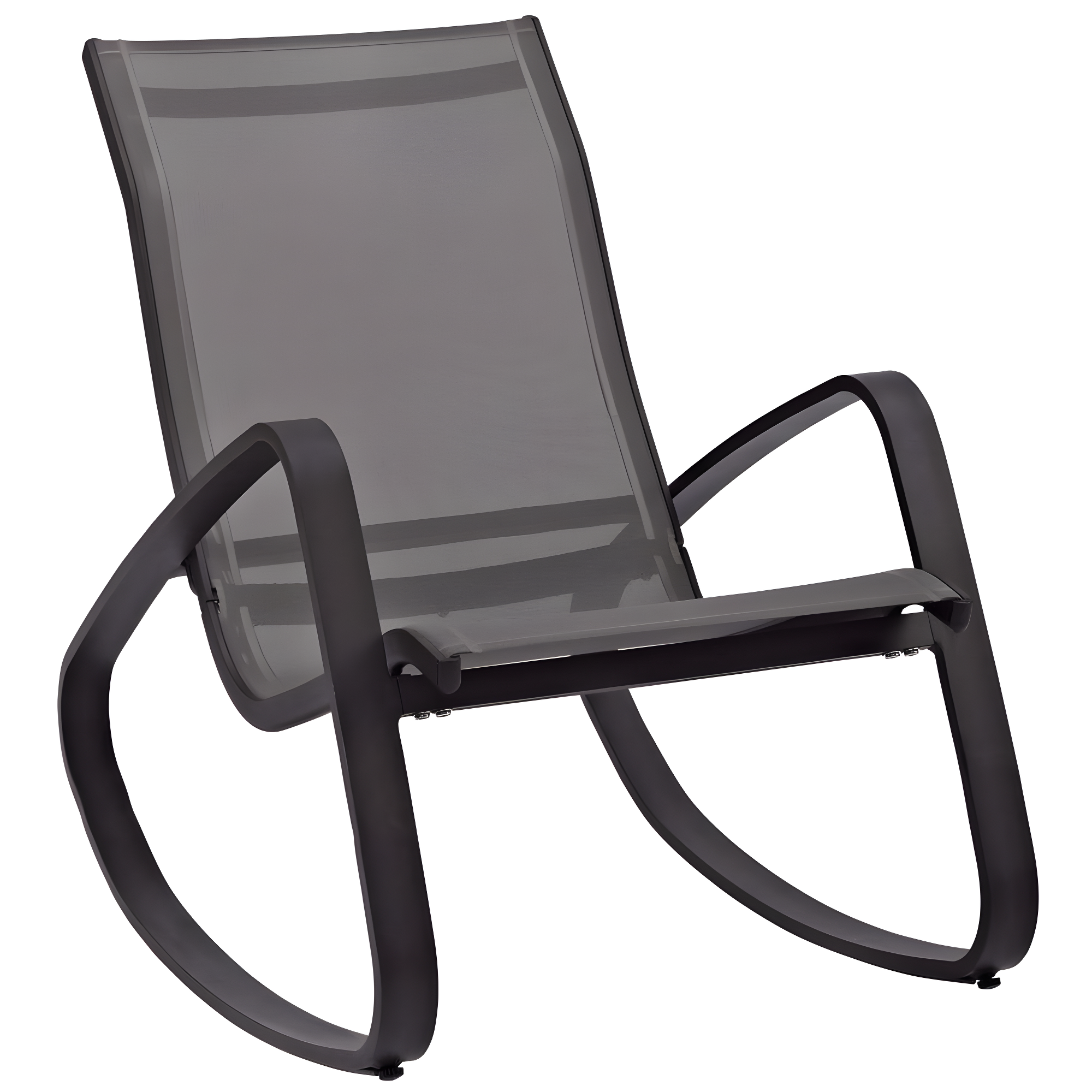 Modway Traveler Mesh Fabric & Aluminum Patio Rocker in Black