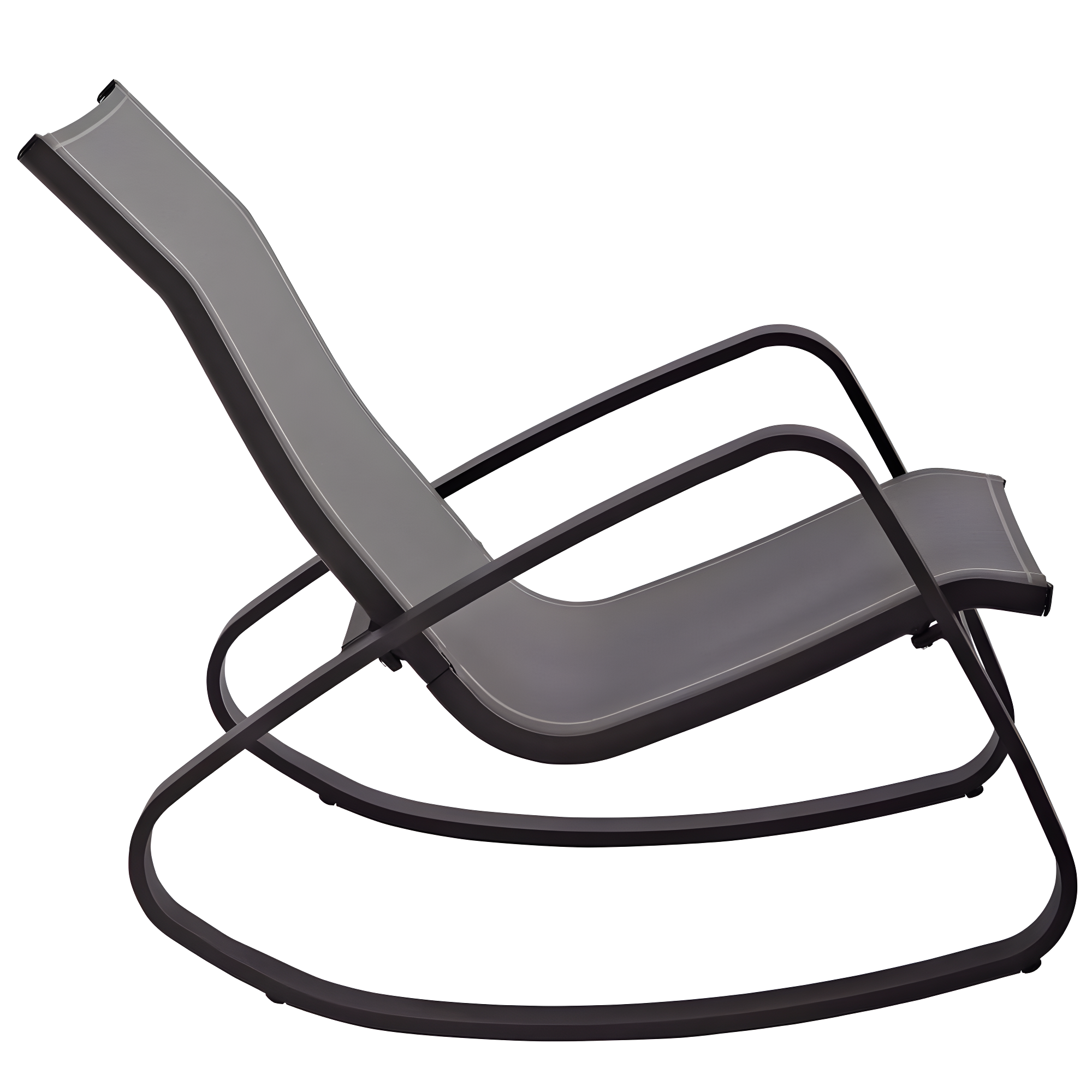 Modway Traveler Mesh Fabric & Aluminum Patio Rocker in Black