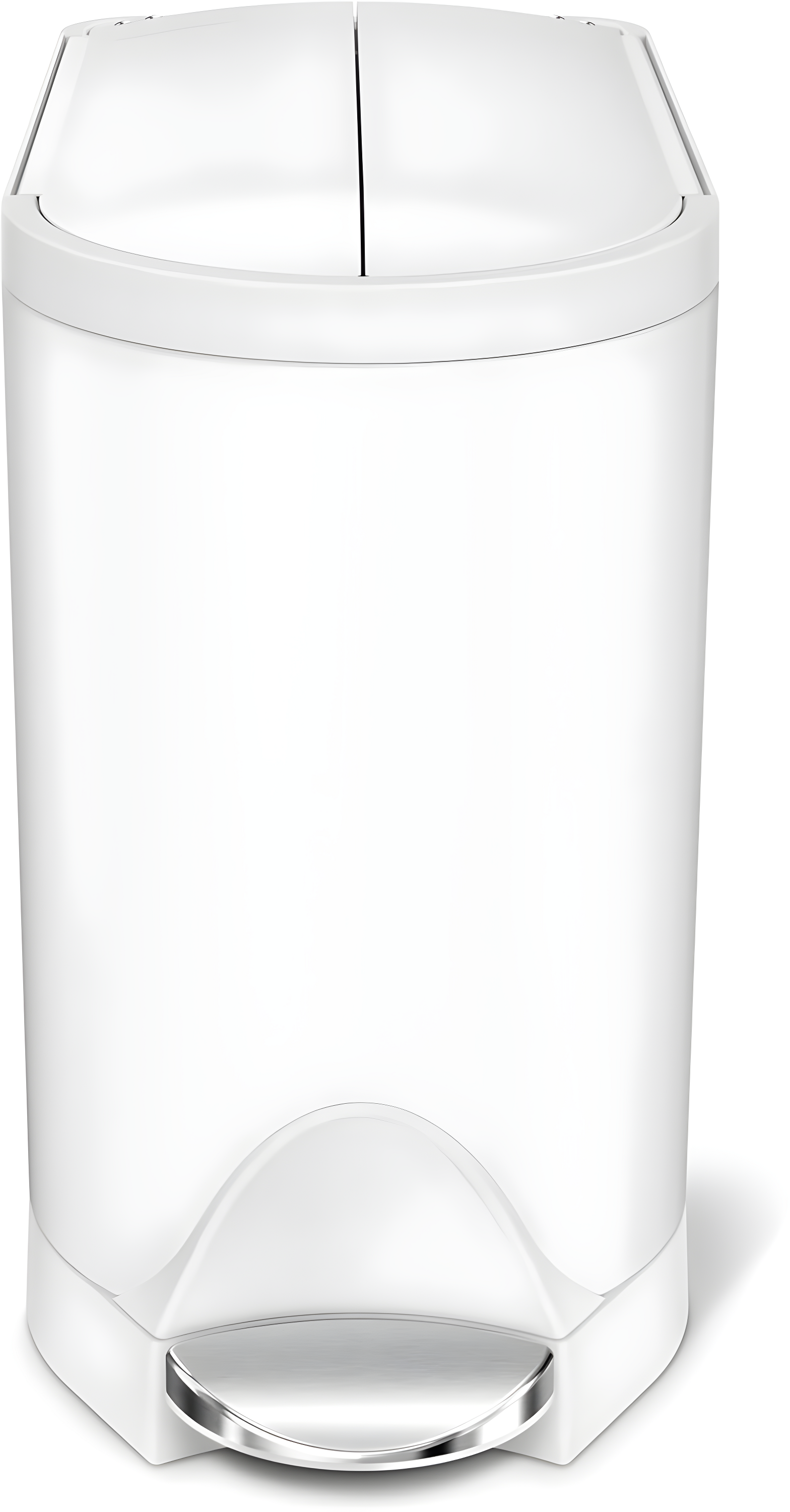 simplehuman 10L Butterfly Lid Bathroom Step Trash Can White Steel: Stainless Steel, Indoor, Spot Clean, 2 Gallon Capacity