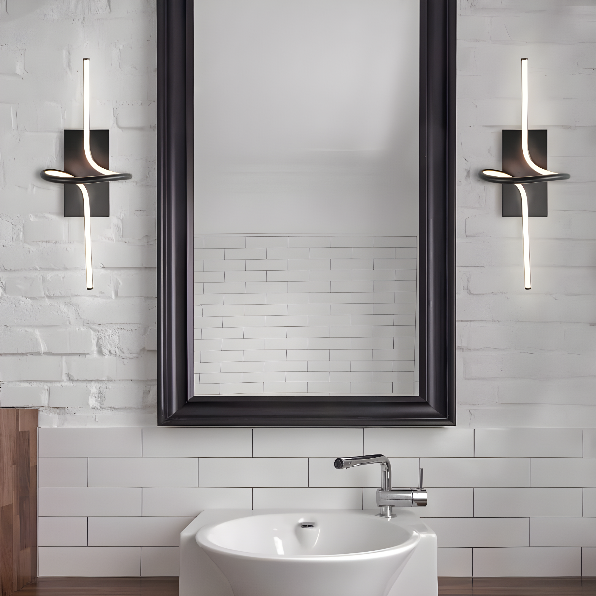 Sketch 9" Minimalist Metal Integrated LED Vanity Light Sconce, Black