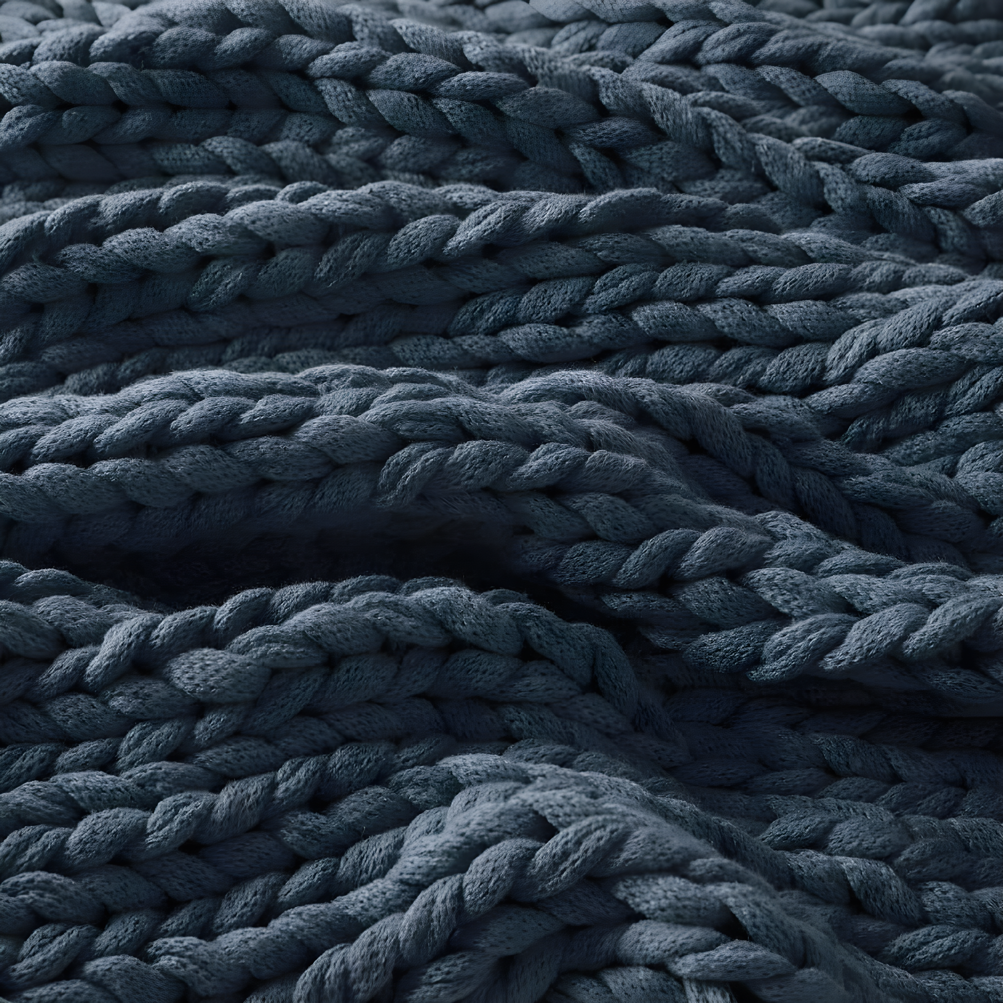 50"x60" Chunky Double Knit Handmade Throw Blanket Indigo - Madison Park