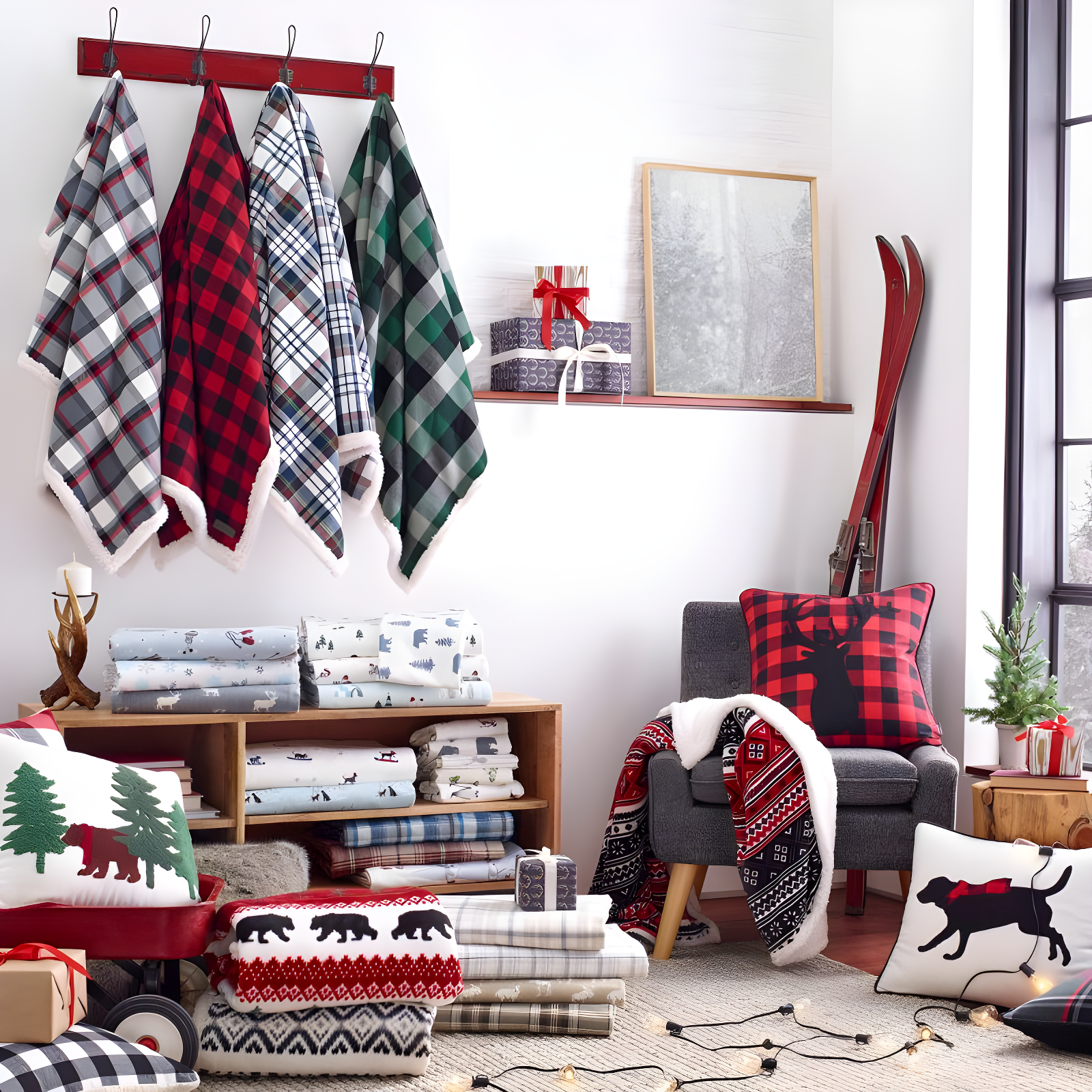 Eddie Bauer Eddie Bauer Plush Plaid Sherpa Reversible Blanket