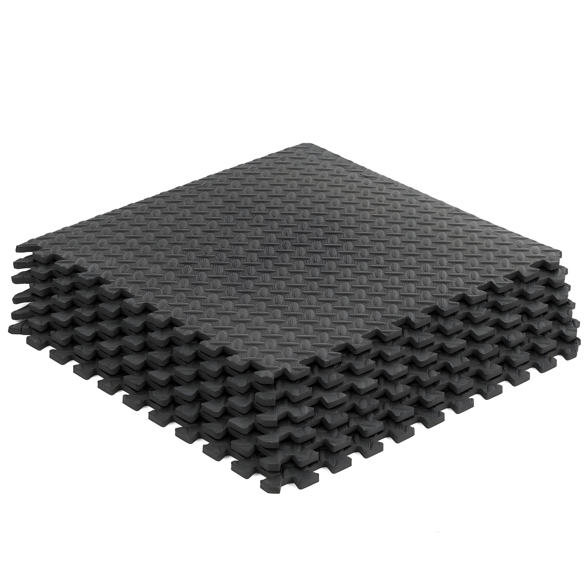 Exercise Puzzle Mat 1/2-in, Black, 24 Sq Ft - 6 Tiles