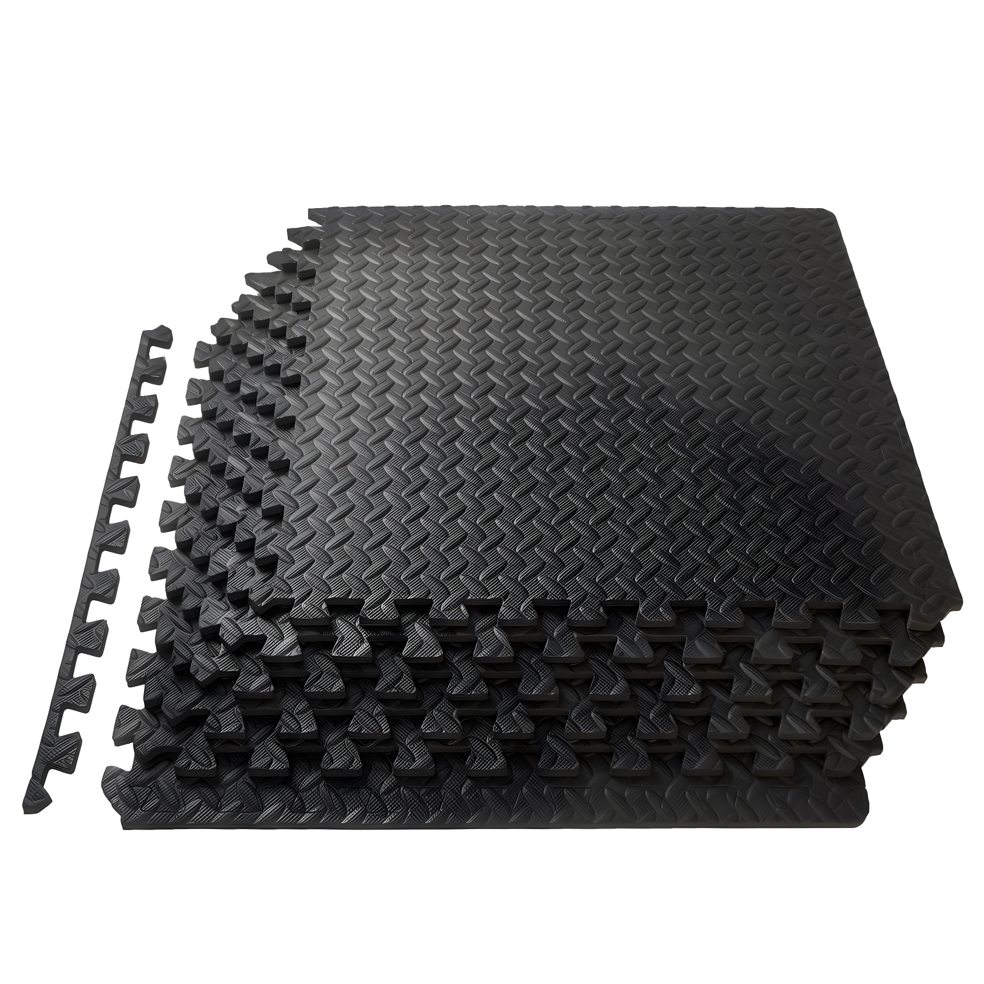 Exercise Puzzle Mat 1/2-in, Black, 24 Sq Ft - 6 Tiles