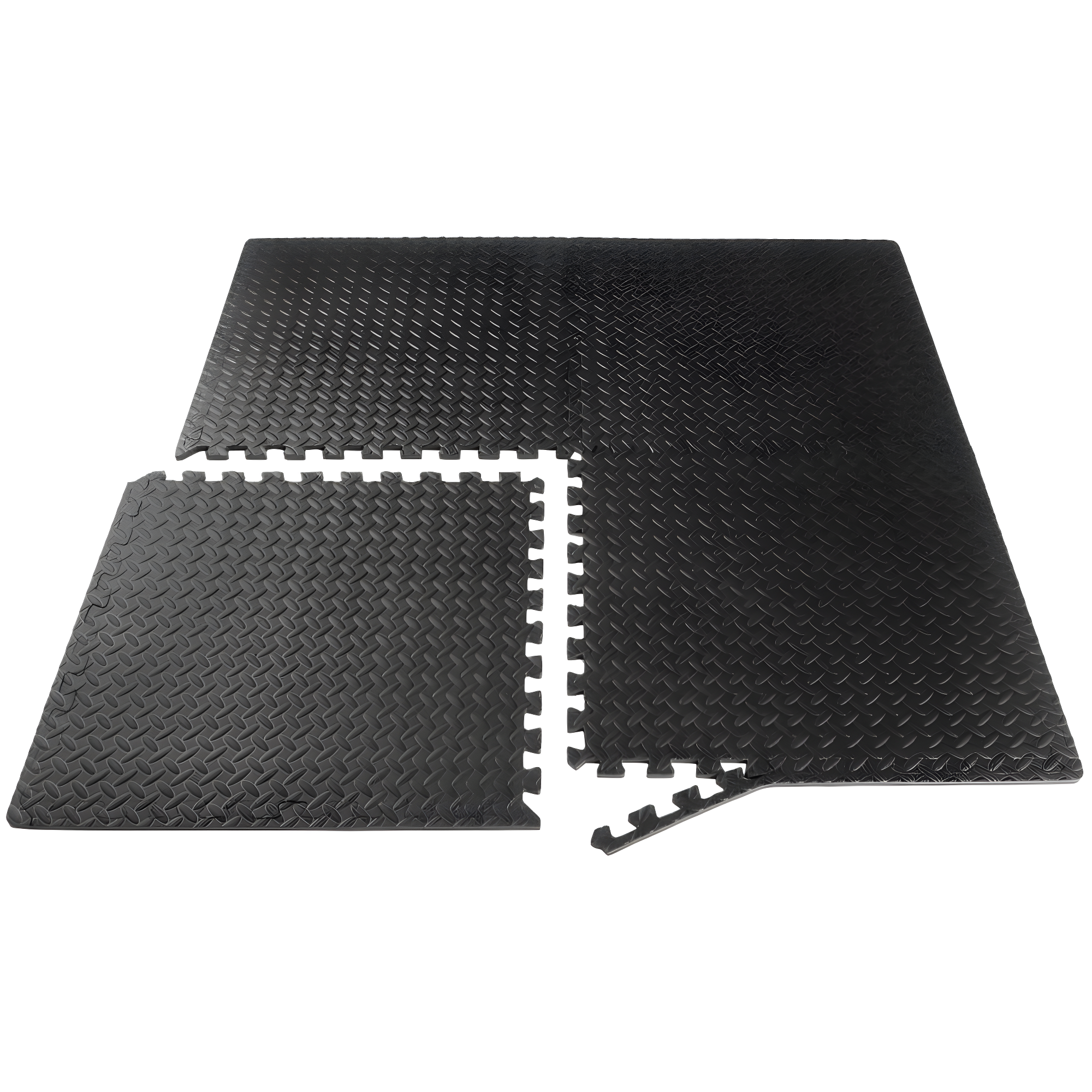 Exercise Puzzle Mat 1/2-in, Black, 24 Sq Ft - 6 Tiles