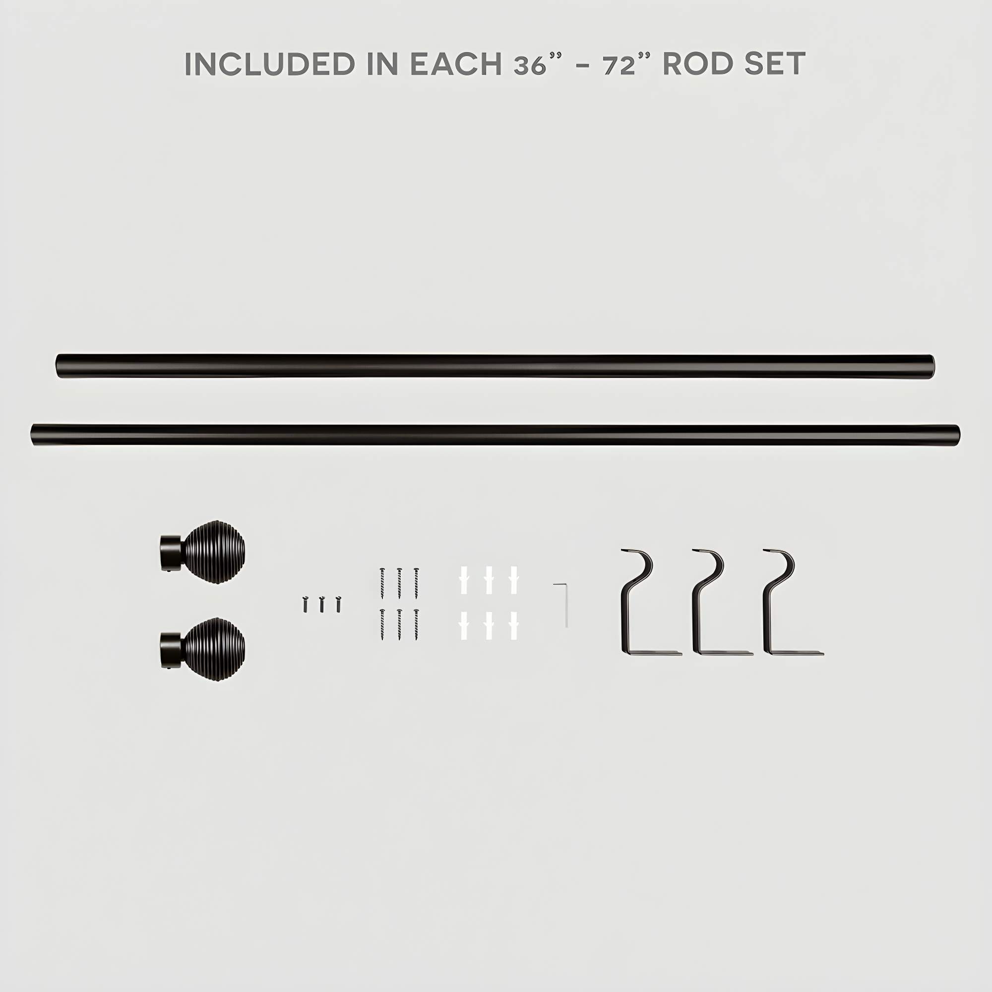 Exclusive Home 36"-72" Modern Layer Curtain Rod - Matte Bronze: Adjustable Iron, Single Rod, 25lb Capacity