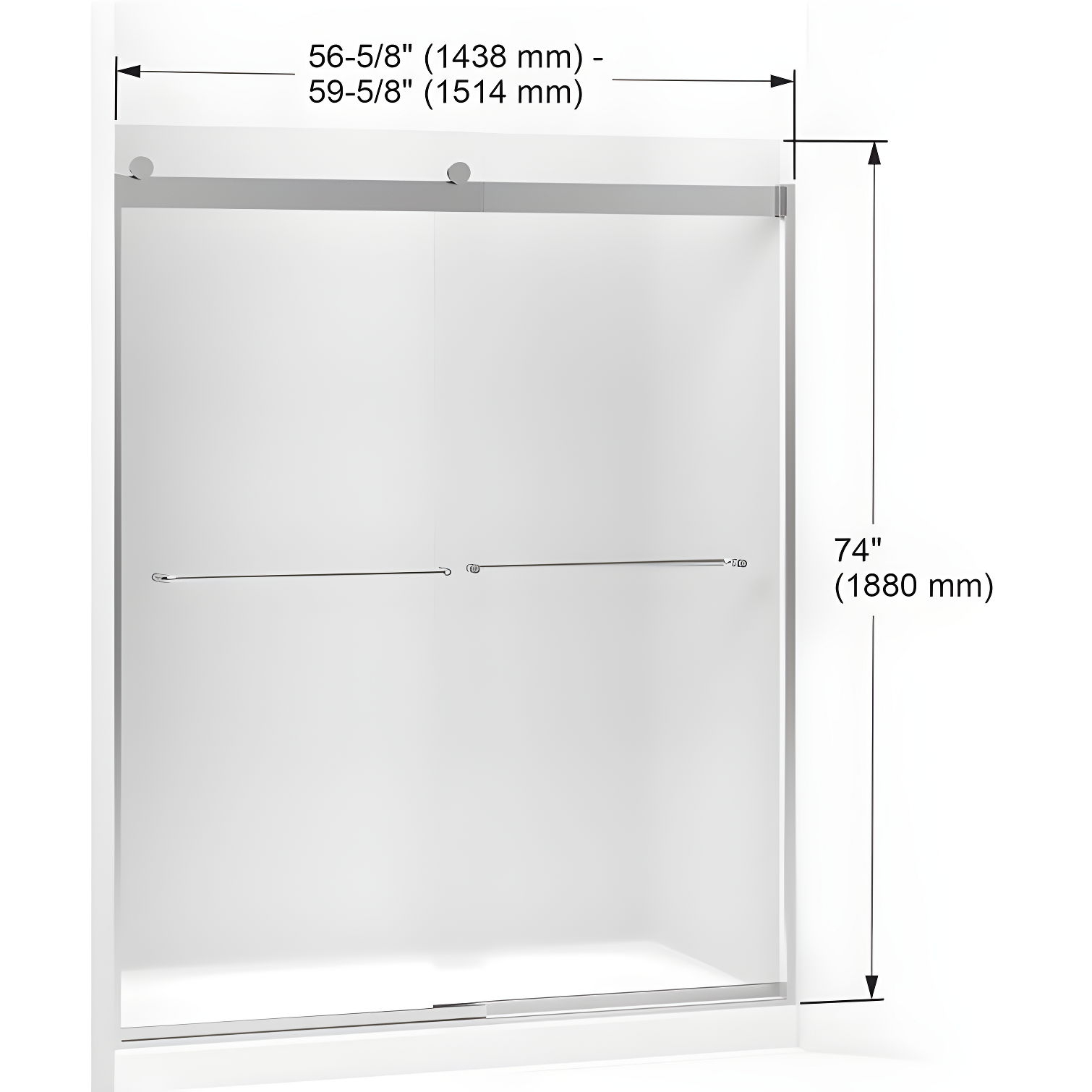 Levity 59.63" x 74" Bypass Shower Door with CleanCoat® Technology