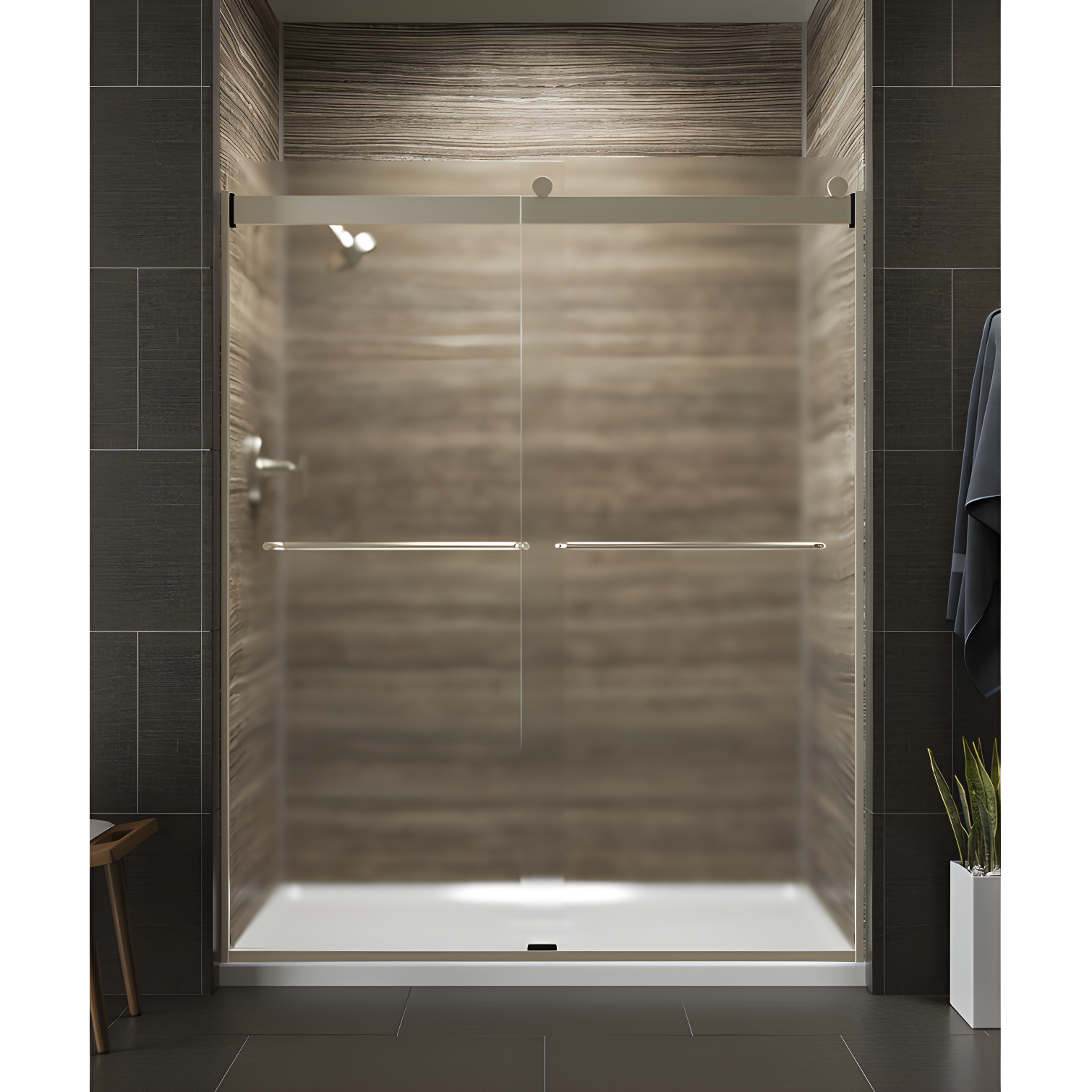 Levity 59.63" x 74" Bypass Shower Door with CleanCoat® Technology