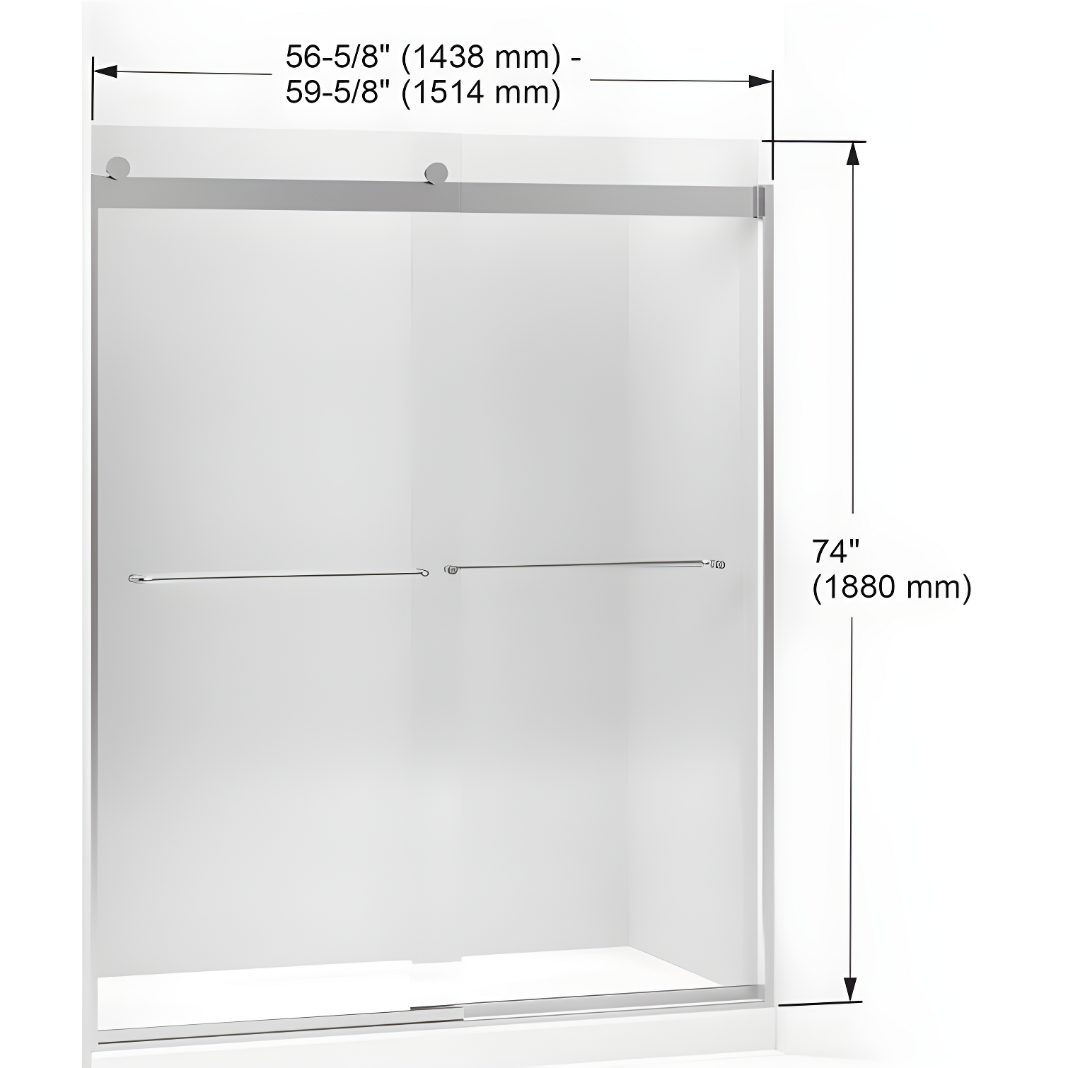 Levity 59.63" x 74" Bypass Shower Door with CleanCoat® Technology