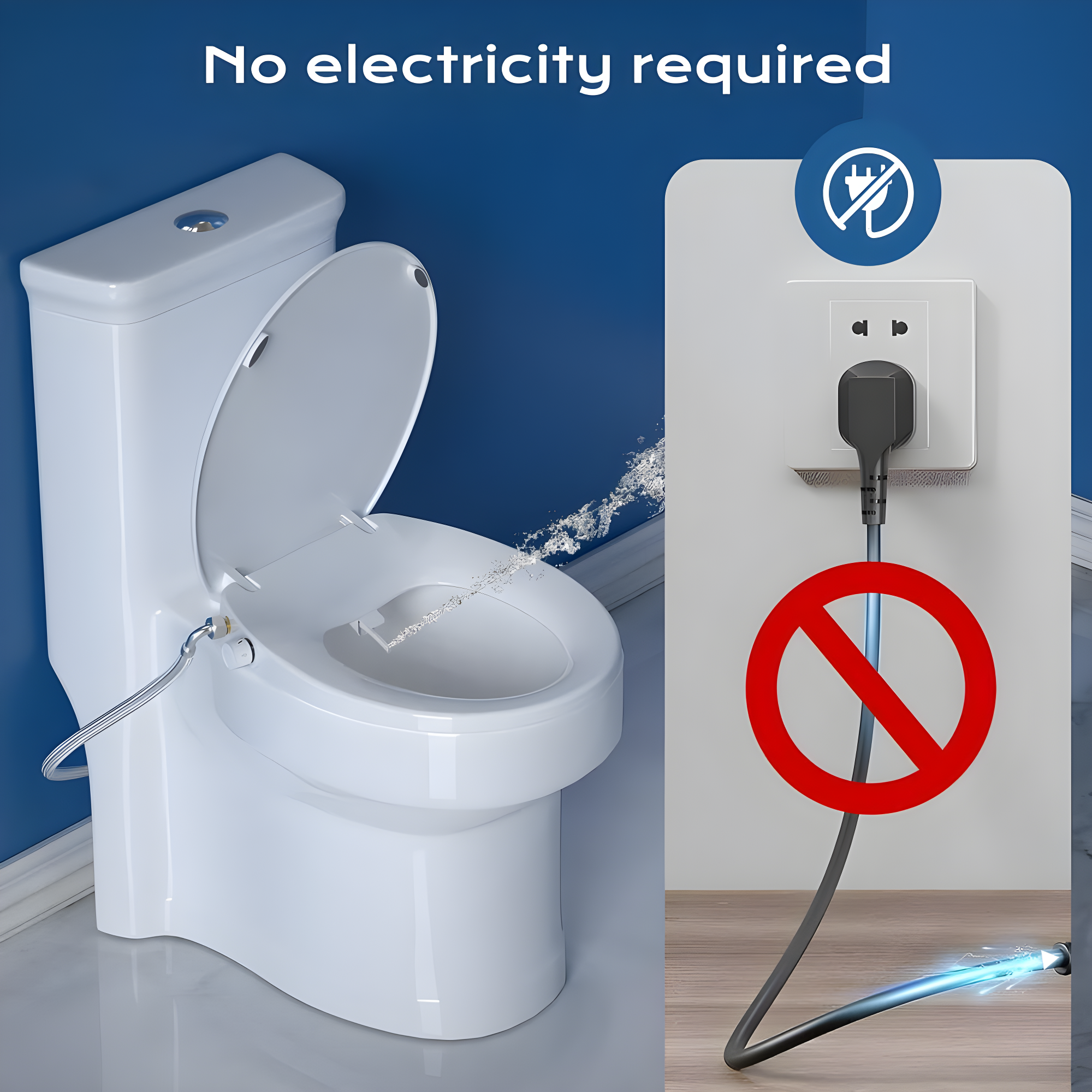 Elongated Bidet Toilet Seat With Quiet-Close, Fit Elongated Toilet Seat, White