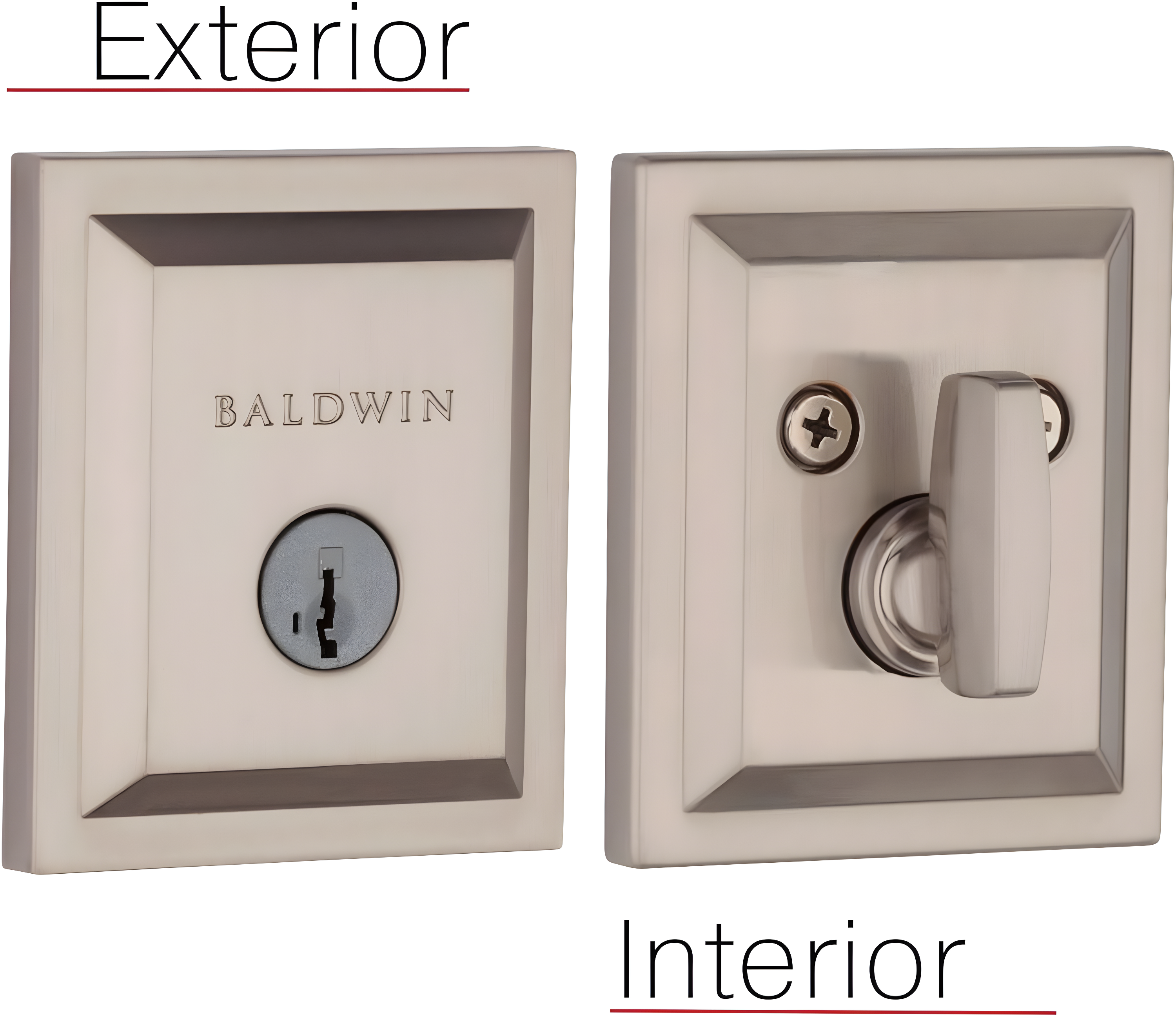Baldwin 380SLB15SMTCPRCAL Torrey Pines 380 Rectangular Low Profile Single Cylinder Deadbolt with SmartKey