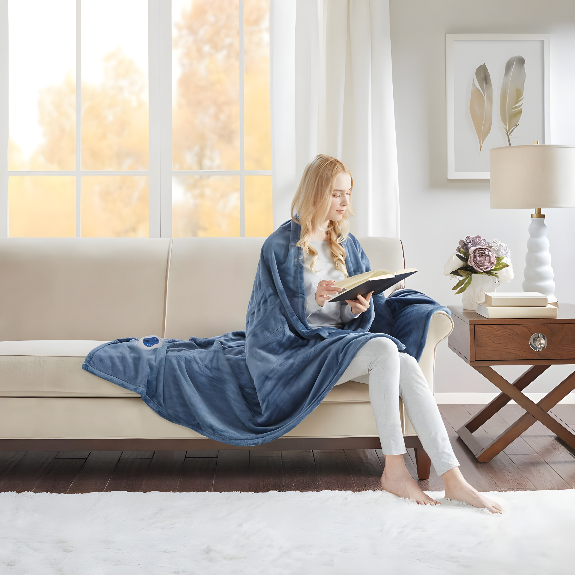 Beautyrest Heated Plush Oversized Throw