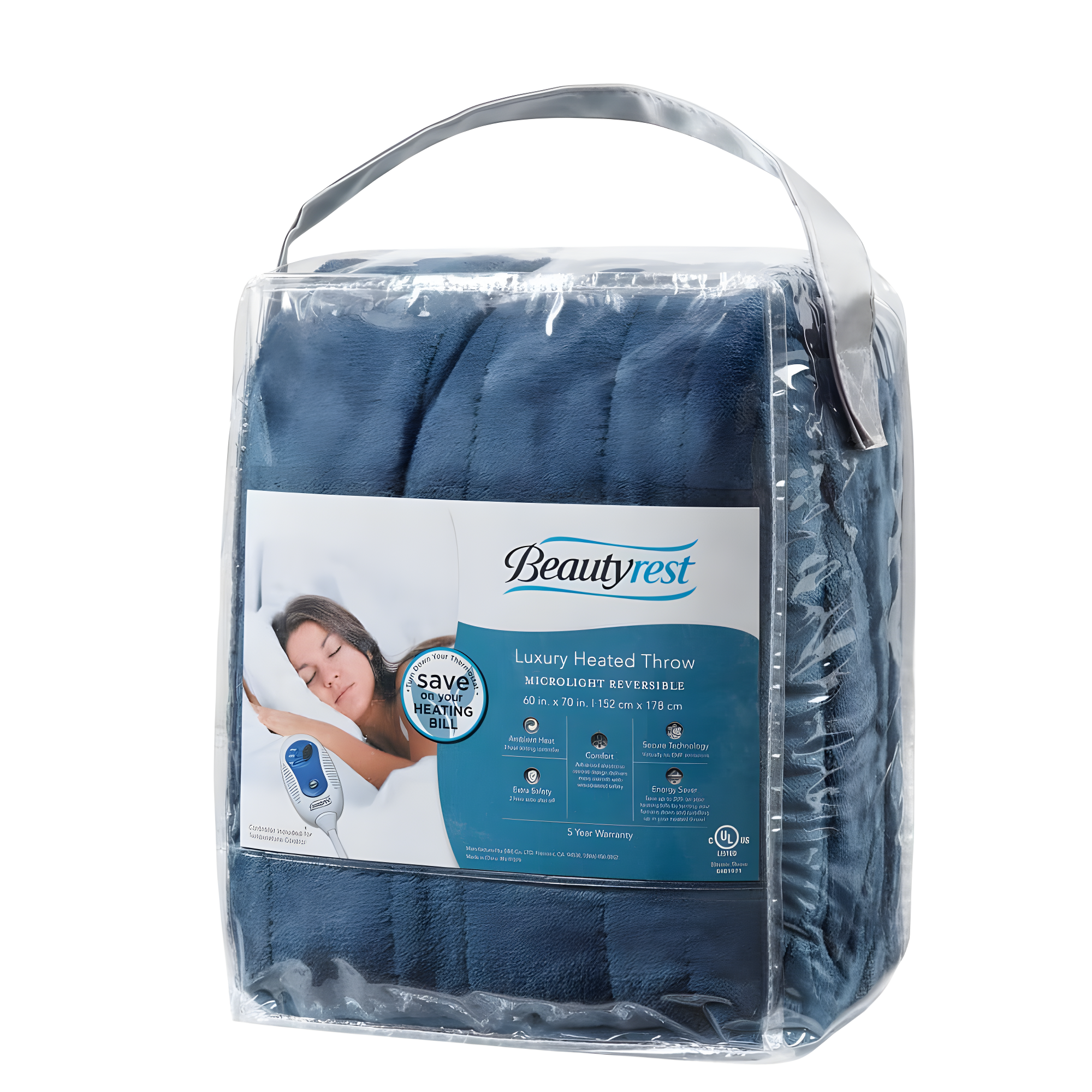 Beautyrest Heated Plush Oversized Throw