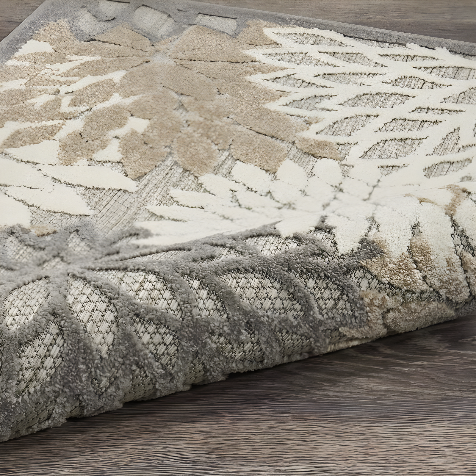 Nourison Aloha Floral Bloom Flatweave High-Low Indoor Outdoor Area Rug Natural 7' x 10'