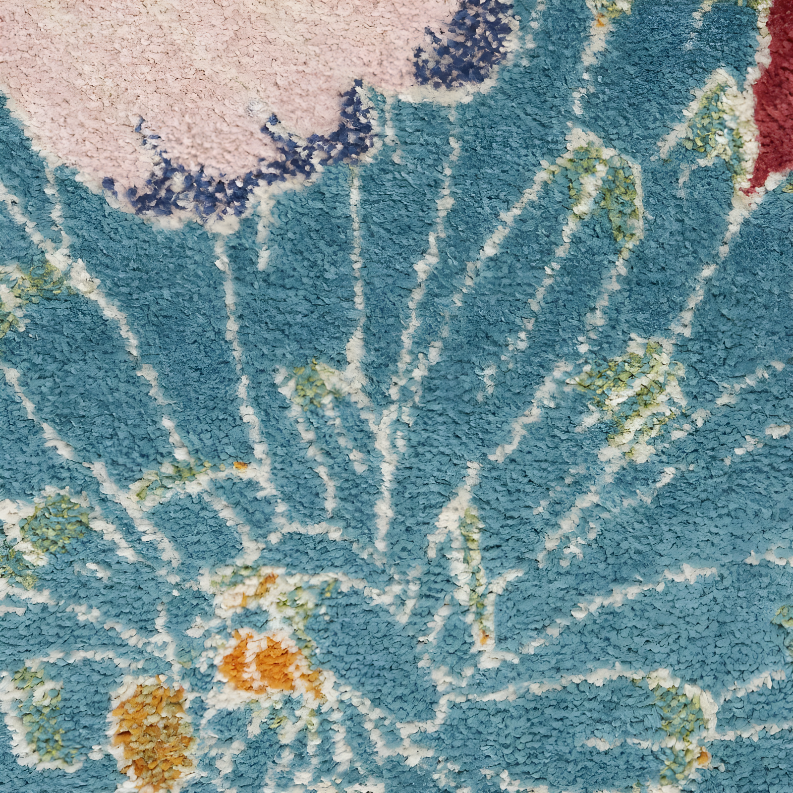 Nourison Allur Oversized Flowers Indoor Area Rug Red Multicolor 5'3" x 7'3"