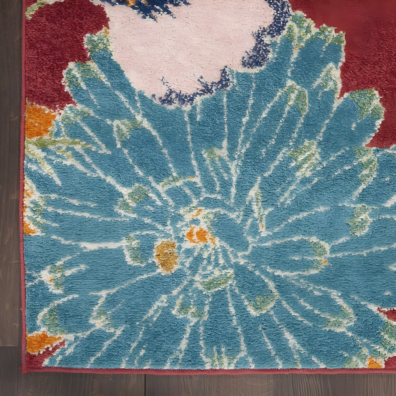 Nourison Allur Oversized Flowers Indoor Area Rug Red Multicolor 5'3" x 7'3"