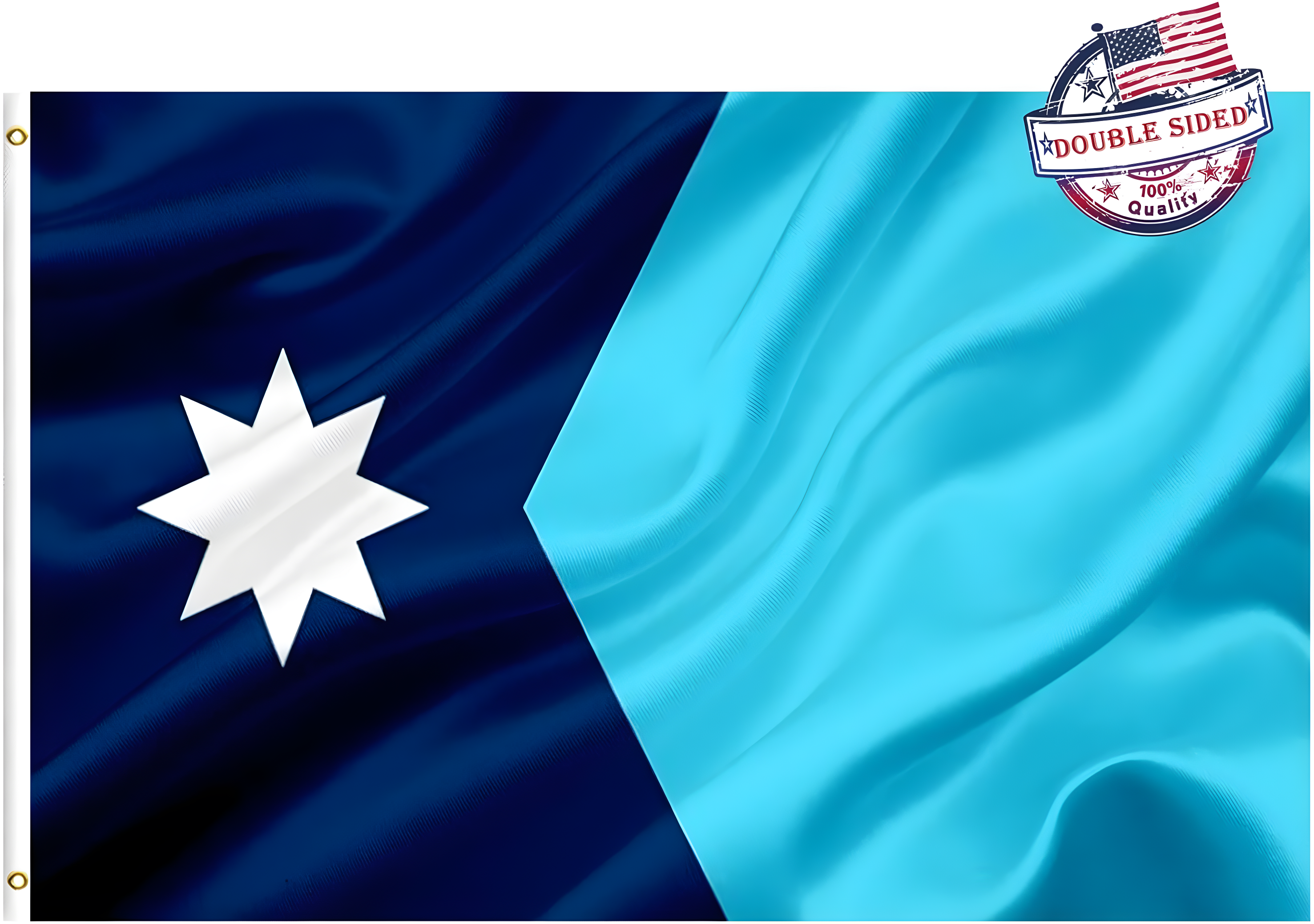 New Minnesota State Flag 3x5 Outdoor MN Flag 2 Rows Stitched Edge Canvas Header with 2 Brass Grommets