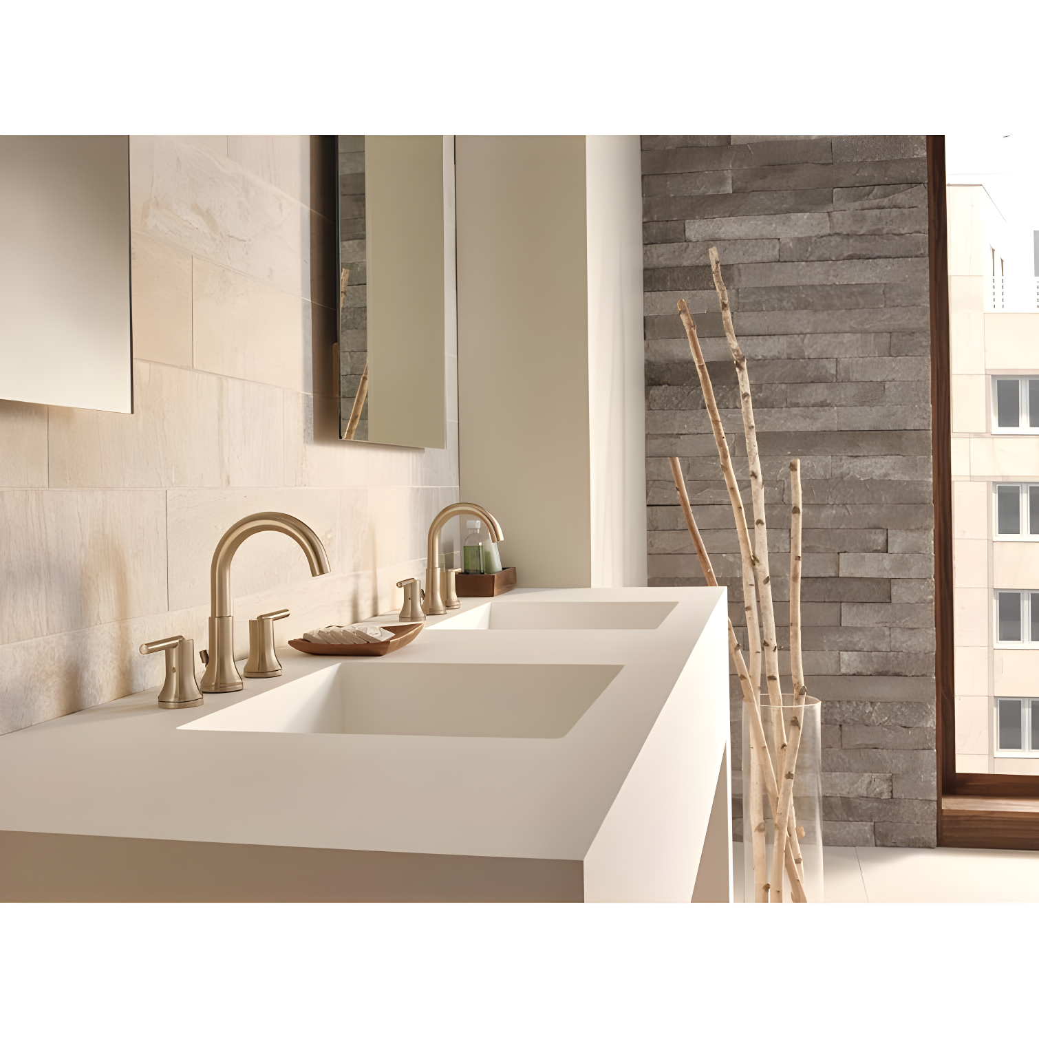 Trinsic Widespread Bathroom Faucet 3 Hole, 2-handle Bathroom Sink Faucet with Drain Assembly