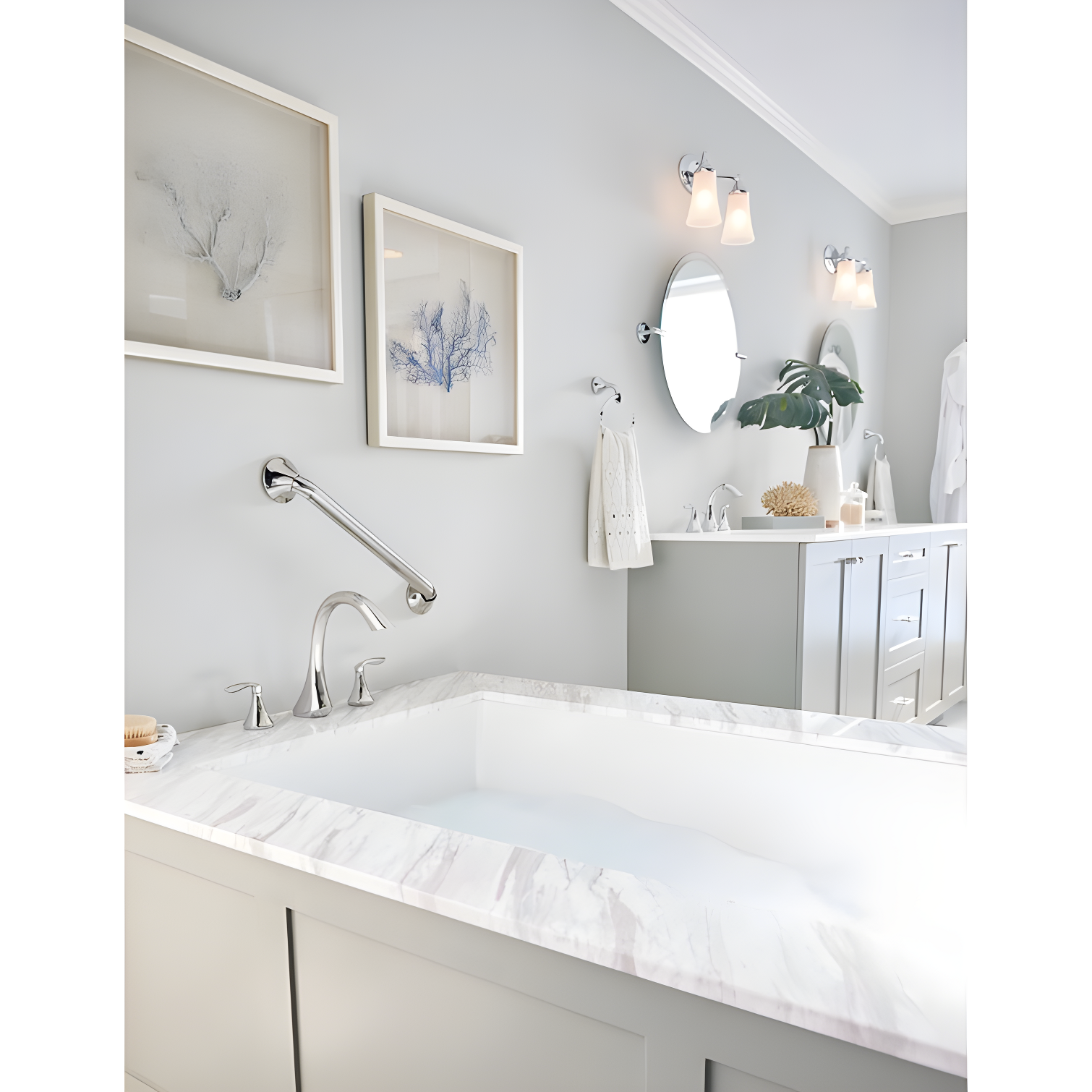 Eva Double Handle Deck Mounted Roman Tub Faucet Trim