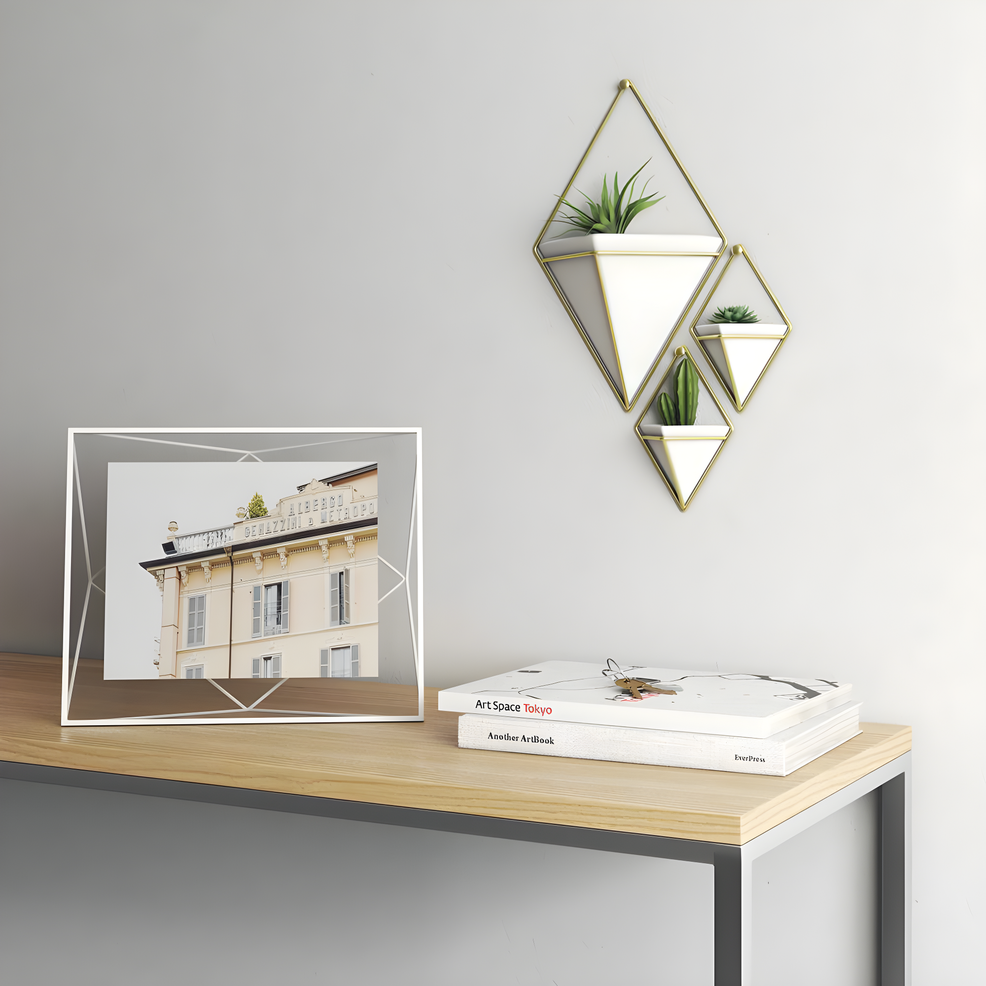 8"x10" Umbra Prisma Picture Frame Black: Modern Steel Design, Wall or Tabletop, Sawtooth Back