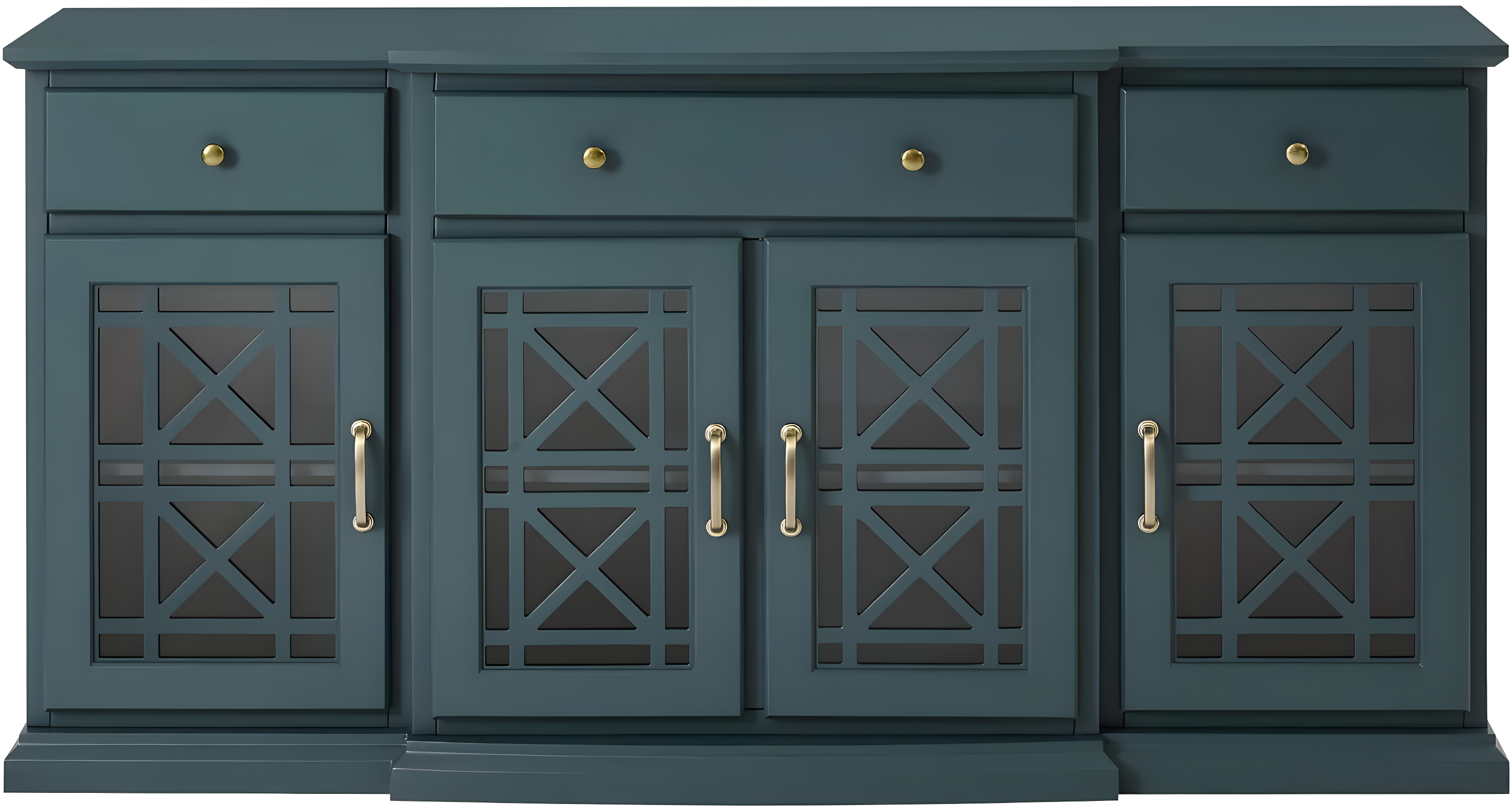 Saugeries Fretwork Detailed Glass Door Sideboard