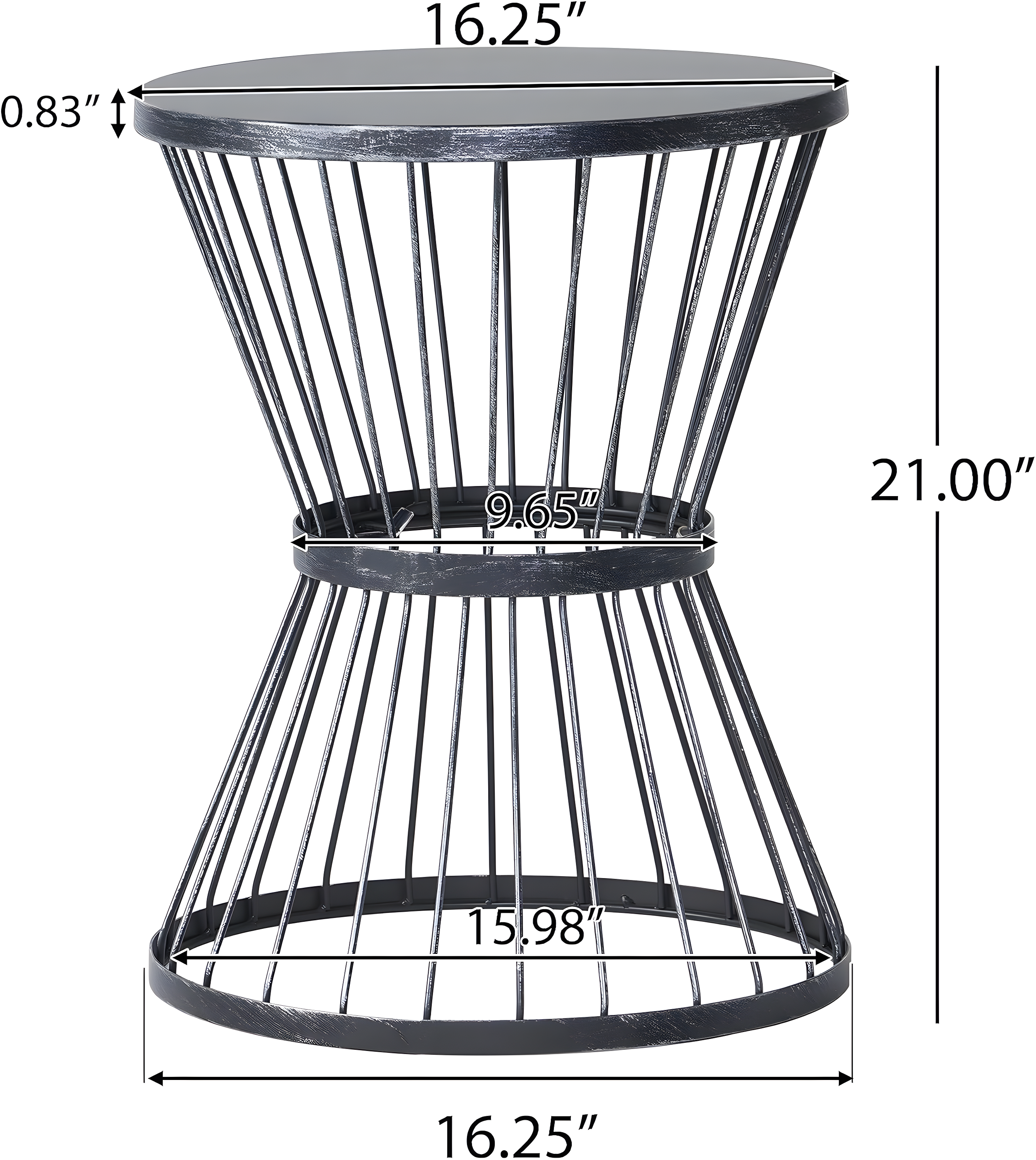 Christopher Knight Home Lassen Outdoor 16" Iron Side Table, Matte Black