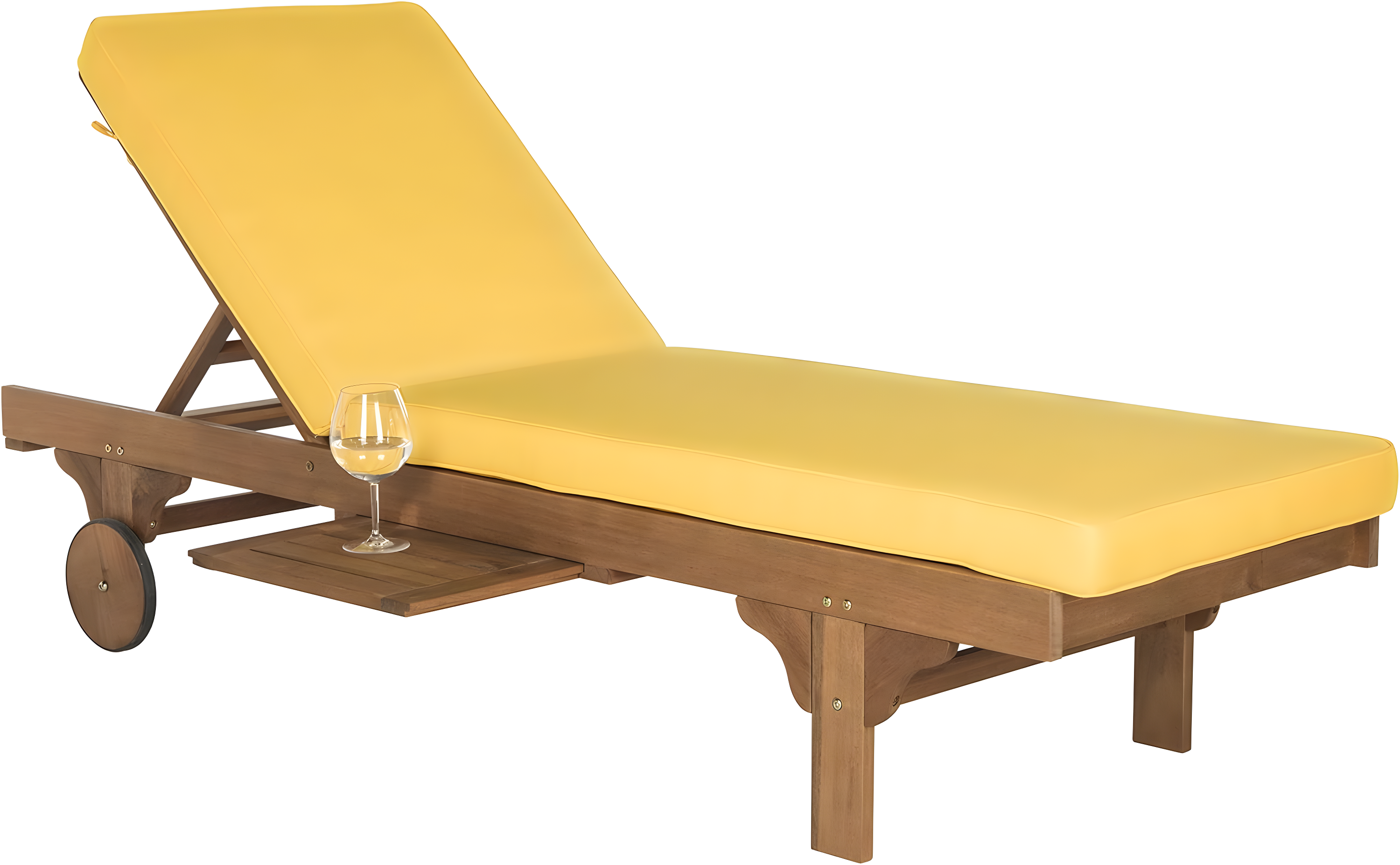 Newport Lounge Chair - Outdoor - PAT7022 - Natural/Yellow -Safavieh