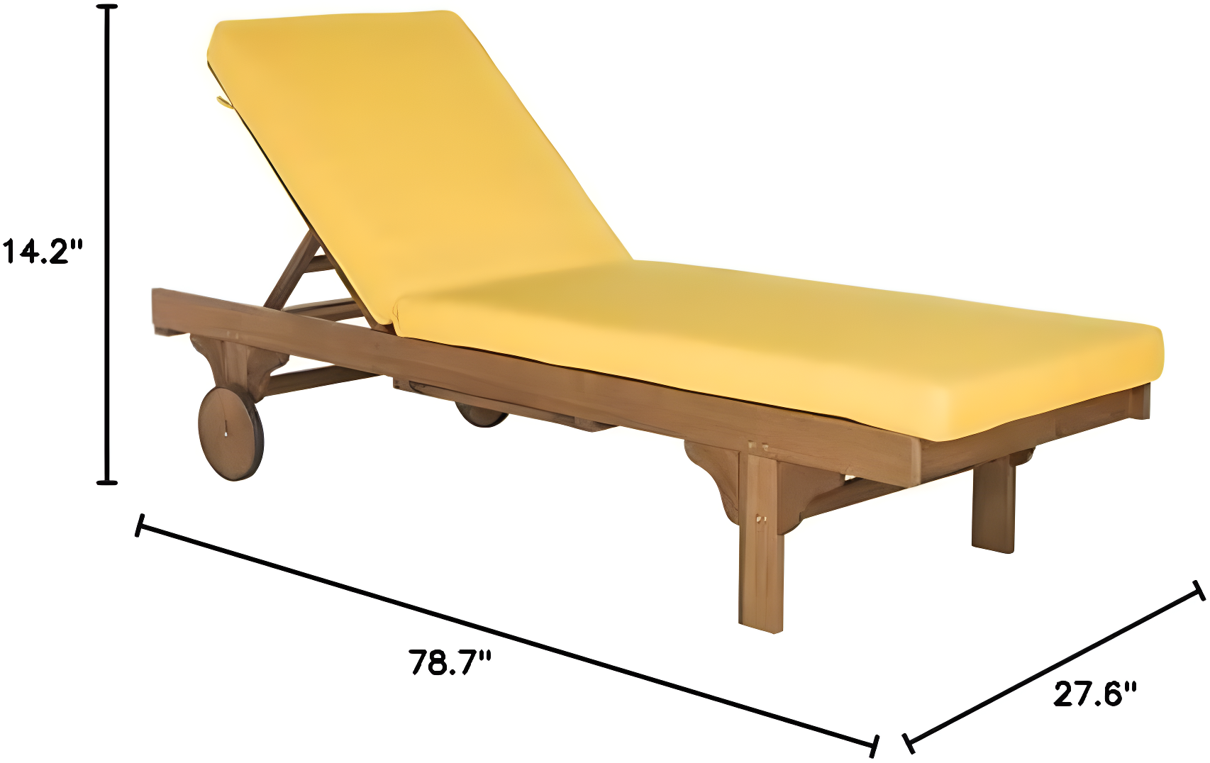Newport Lounge Chair - Outdoor - PAT7022 - Natural/Yellow -Safavieh