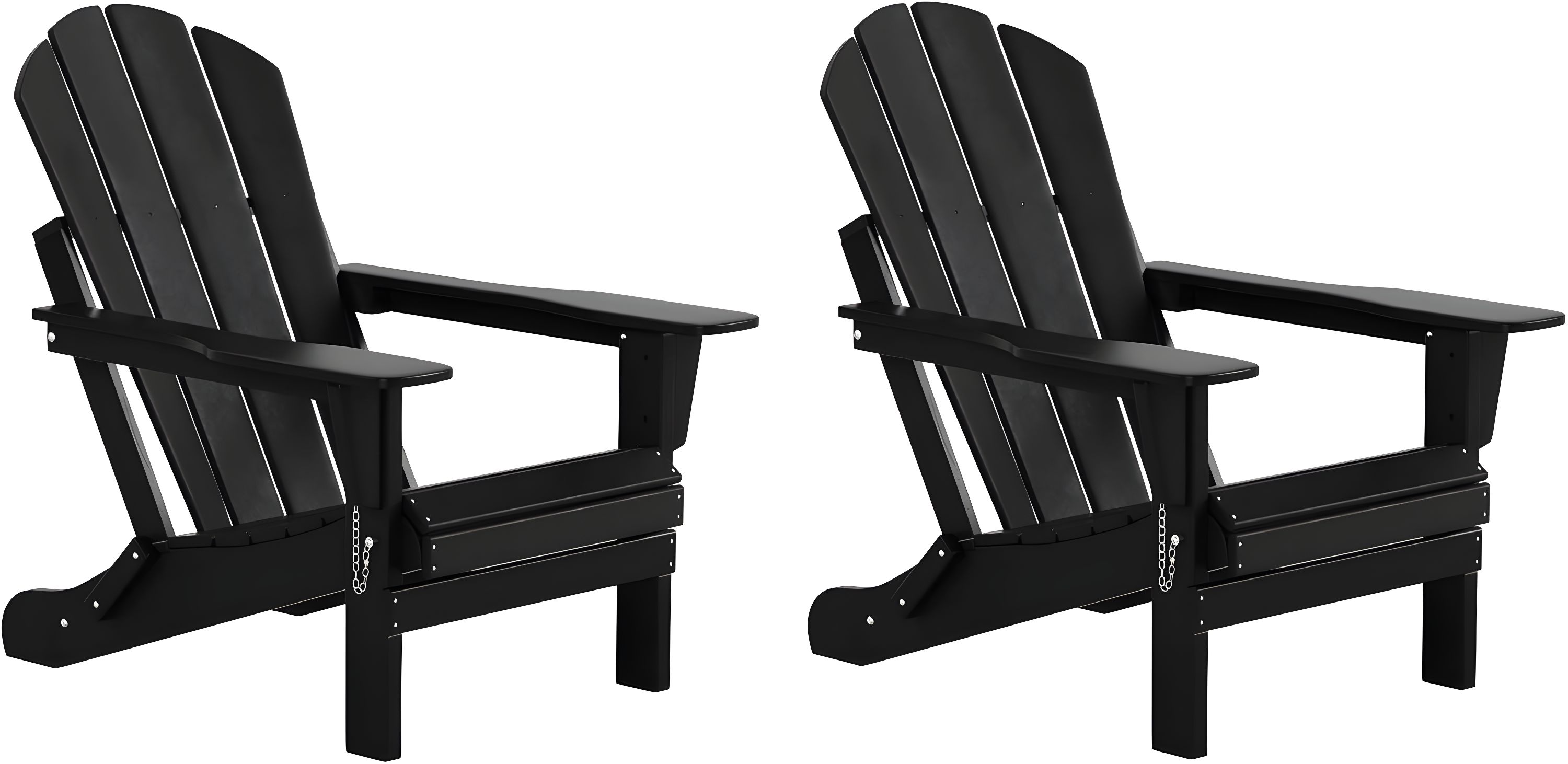 Westin Outdoor Braxton Folding Plastic Adirondack Chair - Black (Set of 2)