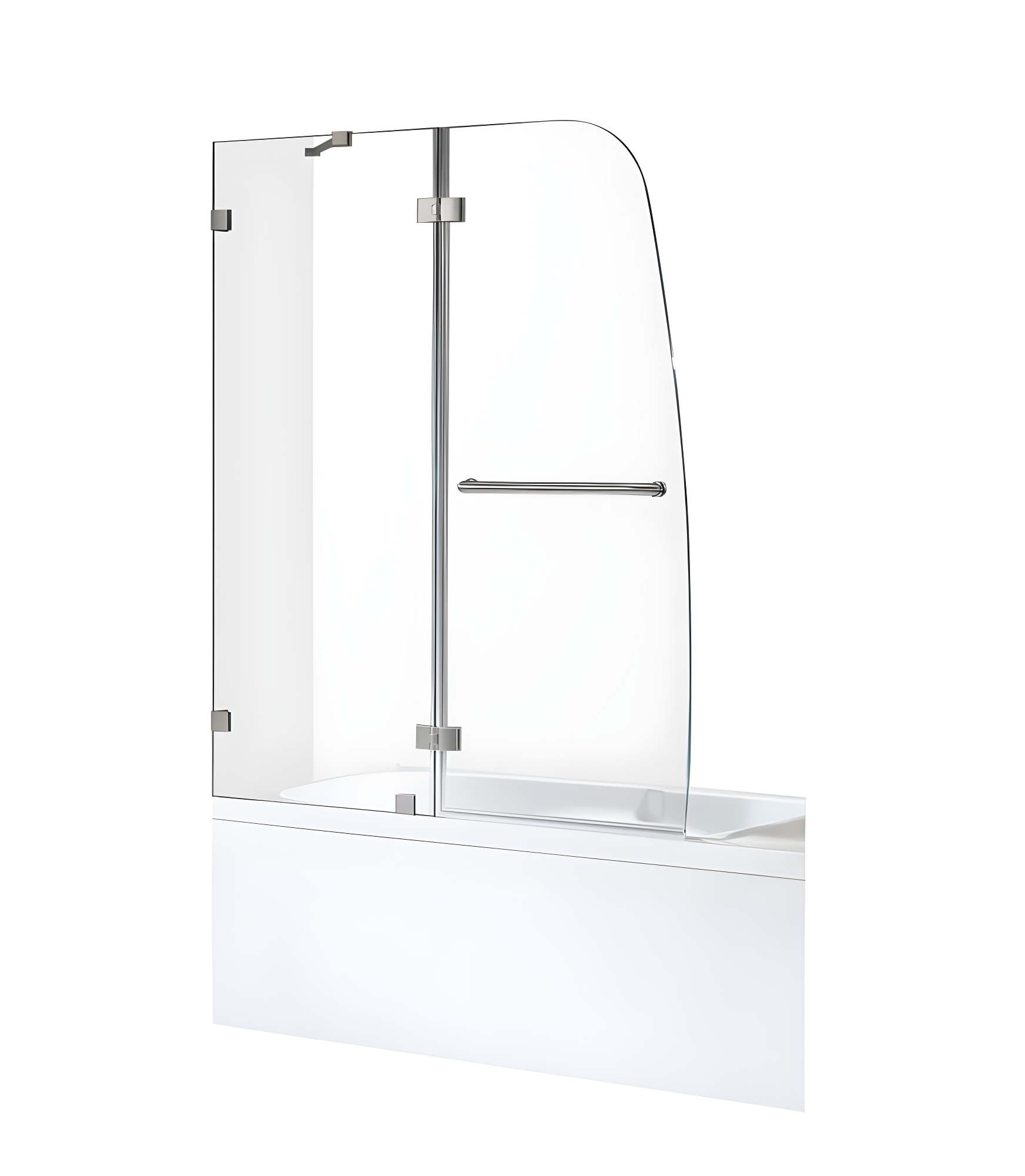Herald Series 58" H Hinged Frameless Tub Door