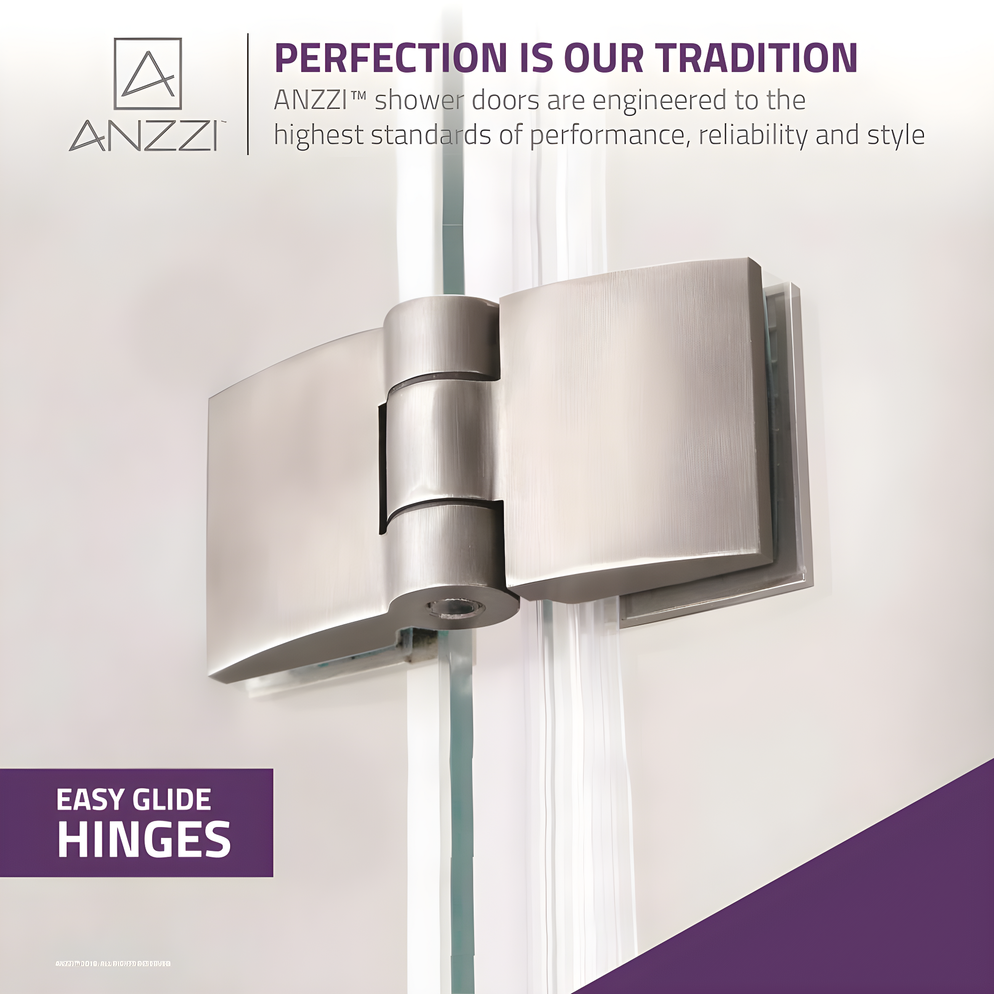 Herald Series 58" H Hinged Frameless Tub Door