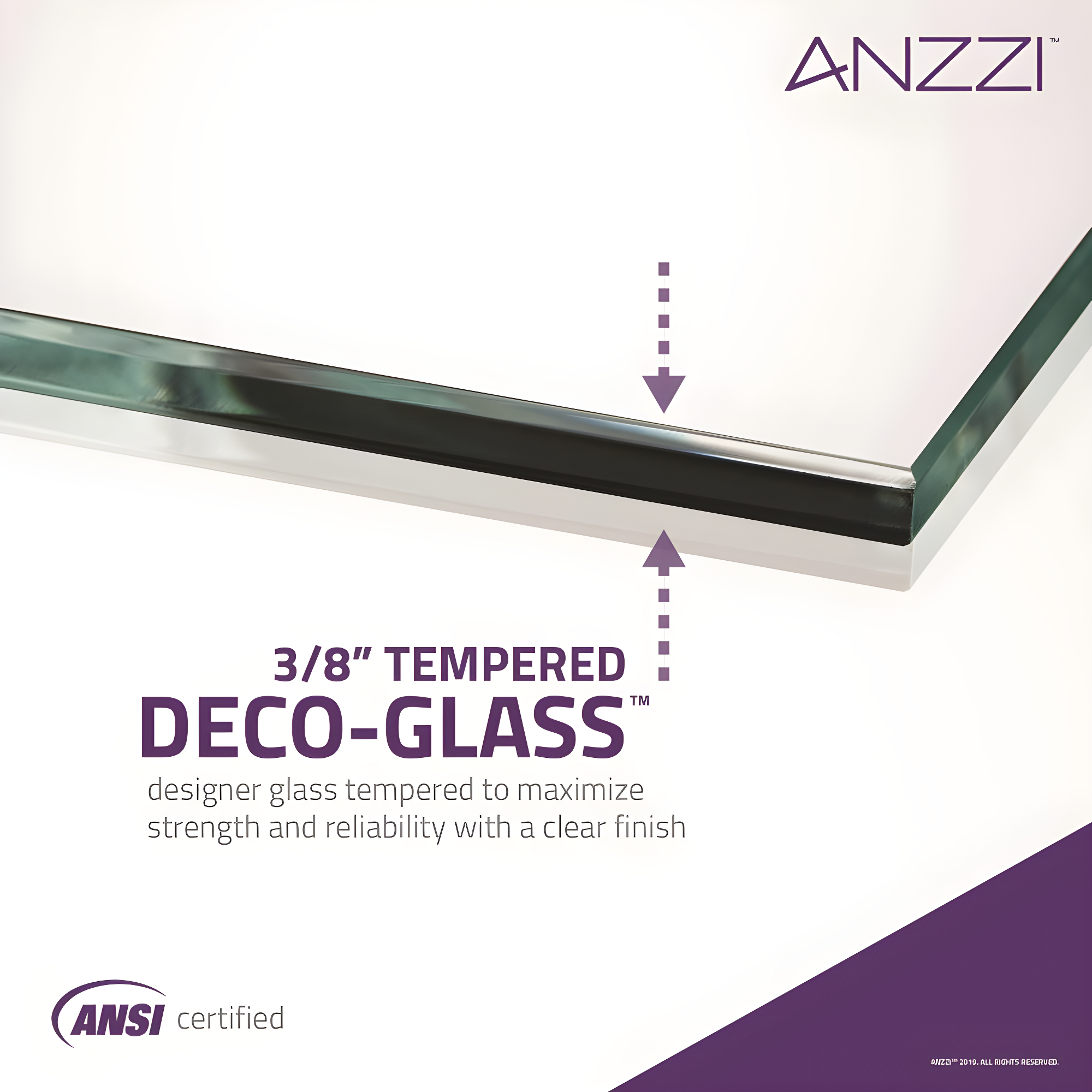 Herald Series 58" H Hinged Frameless Tub Door