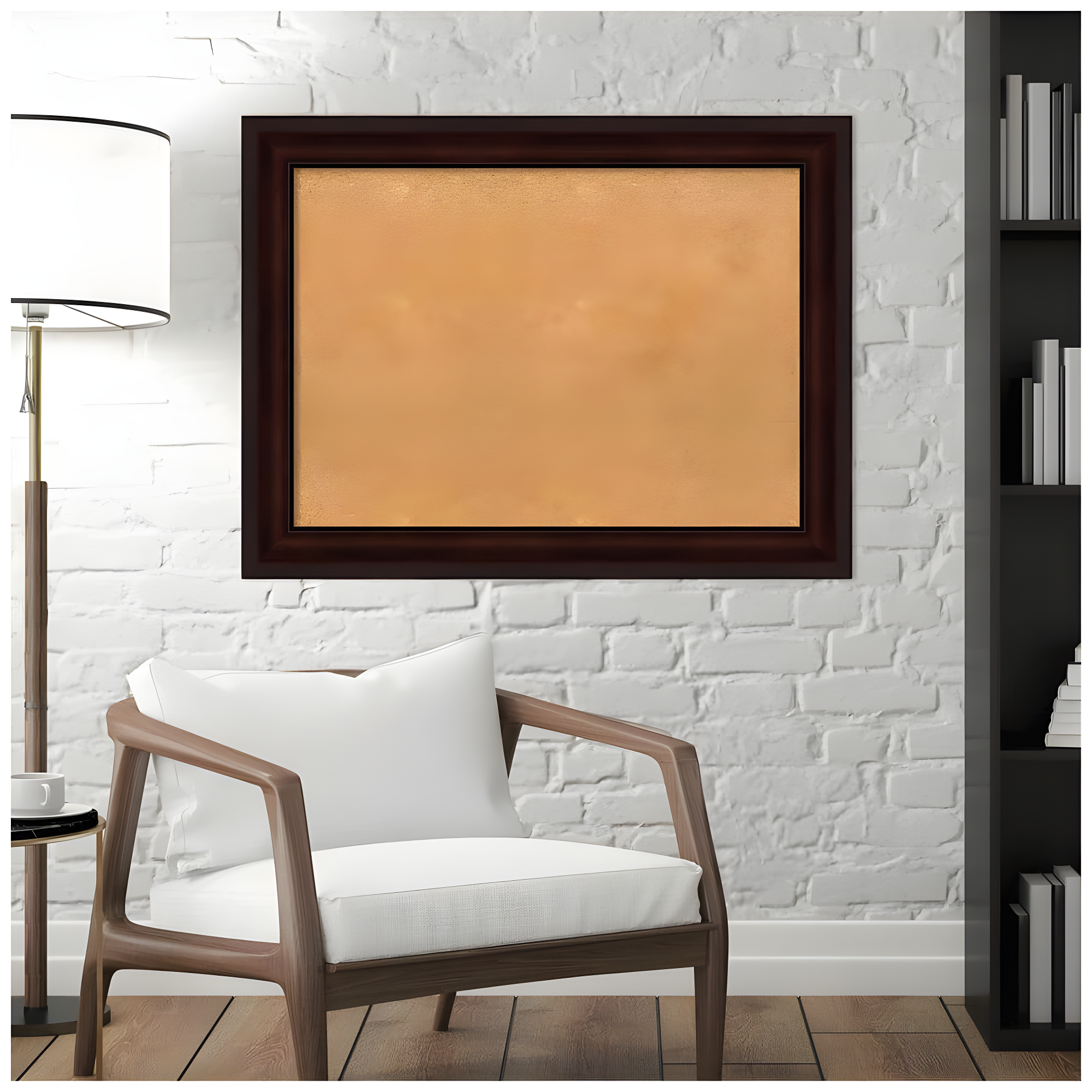 Amanti Art Natural Cork Board Framed Coffee Bean Brown Bulletin Board 33 in. x 25 in.