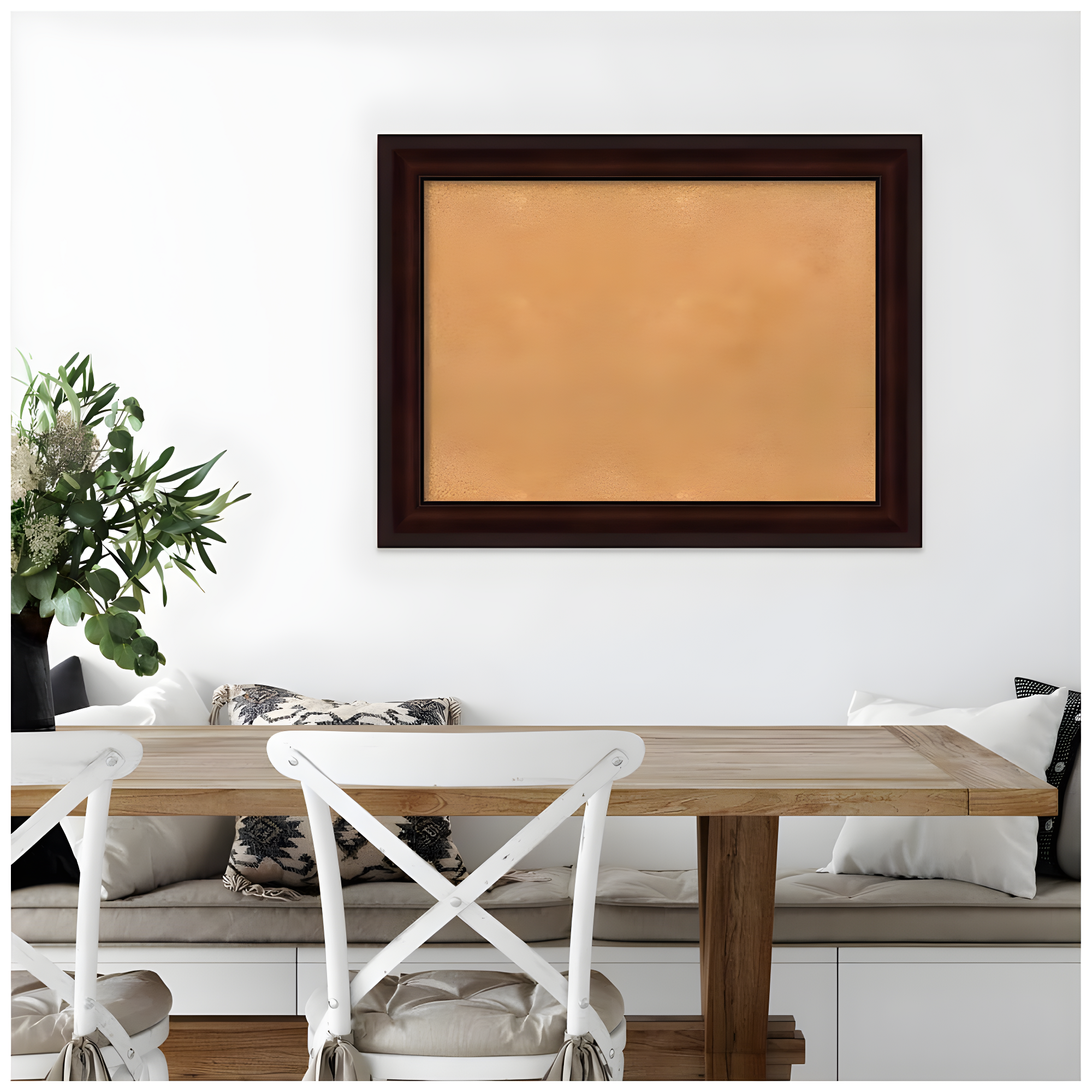 Amanti Art Natural Cork Board Framed Coffee Bean Brown Bulletin Board 33 in. x 25 in.