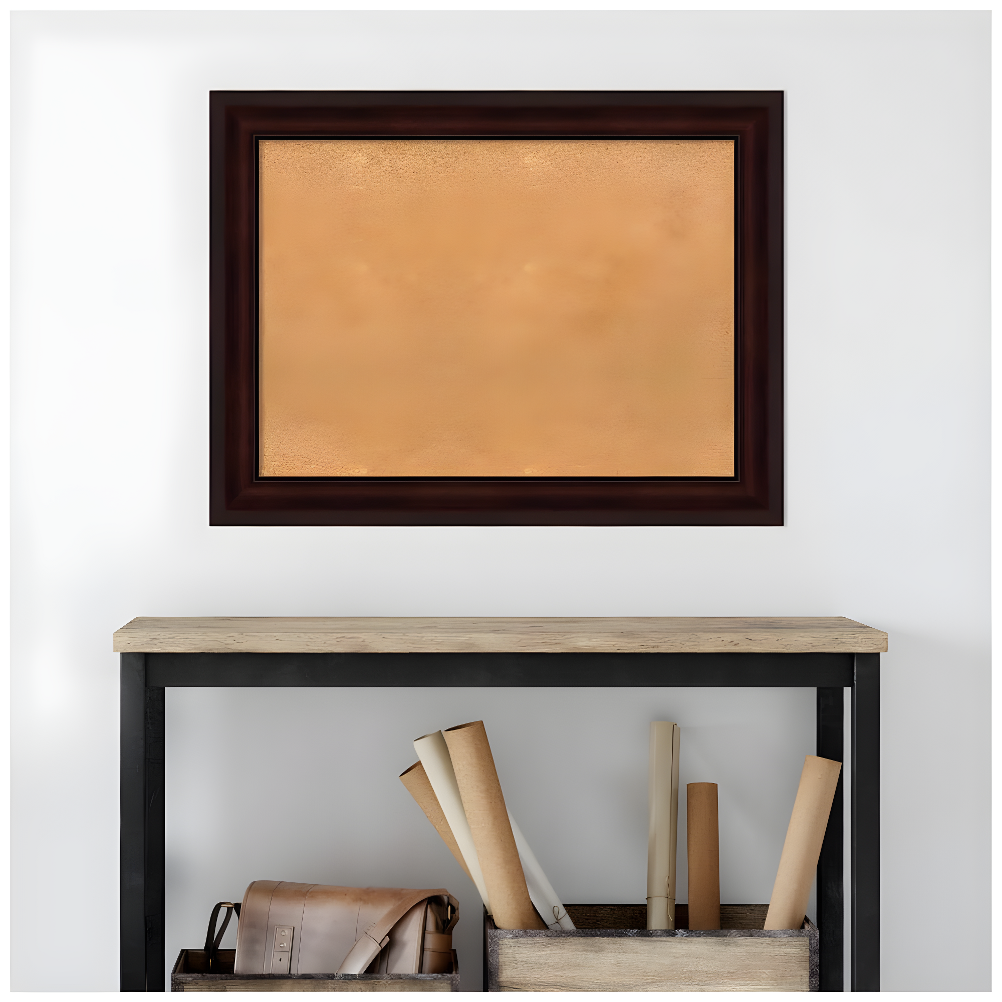 Amanti Art Natural Cork Board Framed Coffee Bean Brown Bulletin Board 33 in. x 25 in.