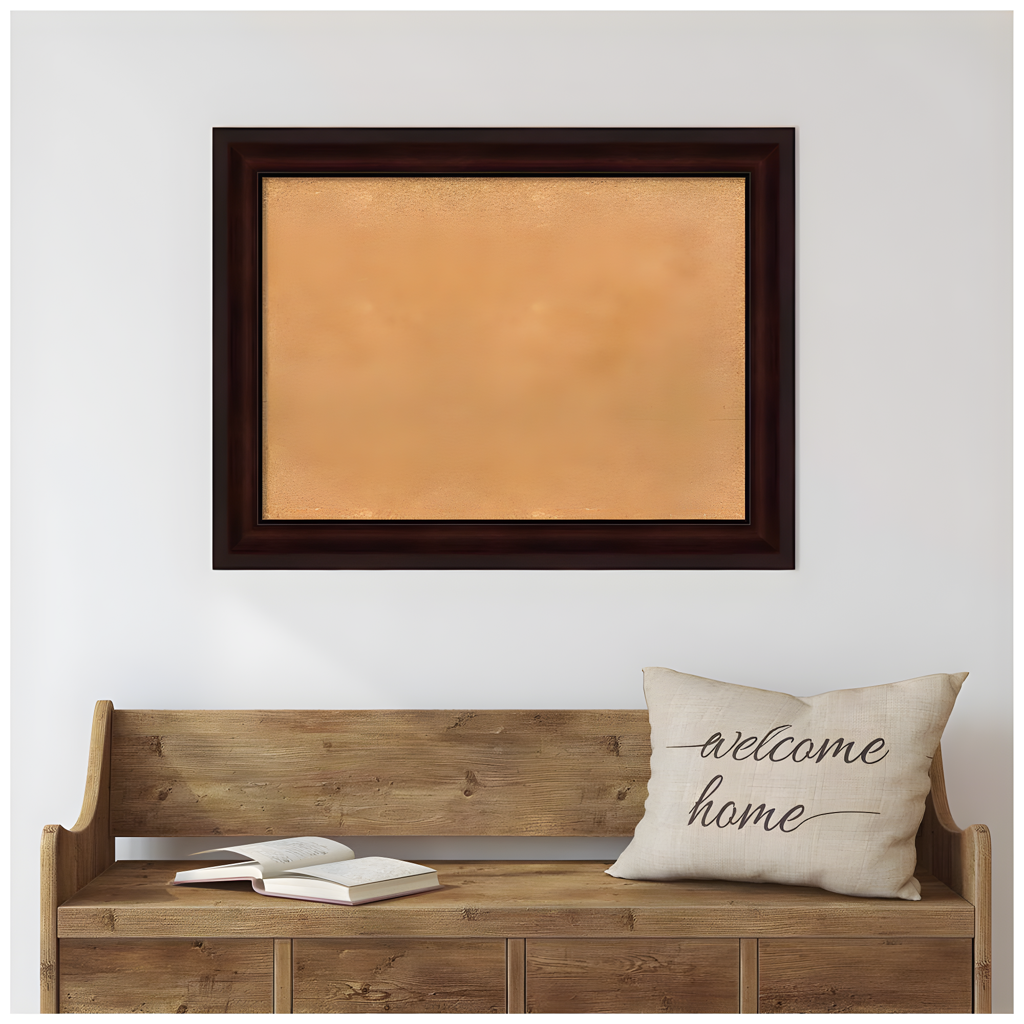 Amanti Art Natural Cork Board Framed Coffee Bean Brown Bulletin Board 33 in. x 25 in.